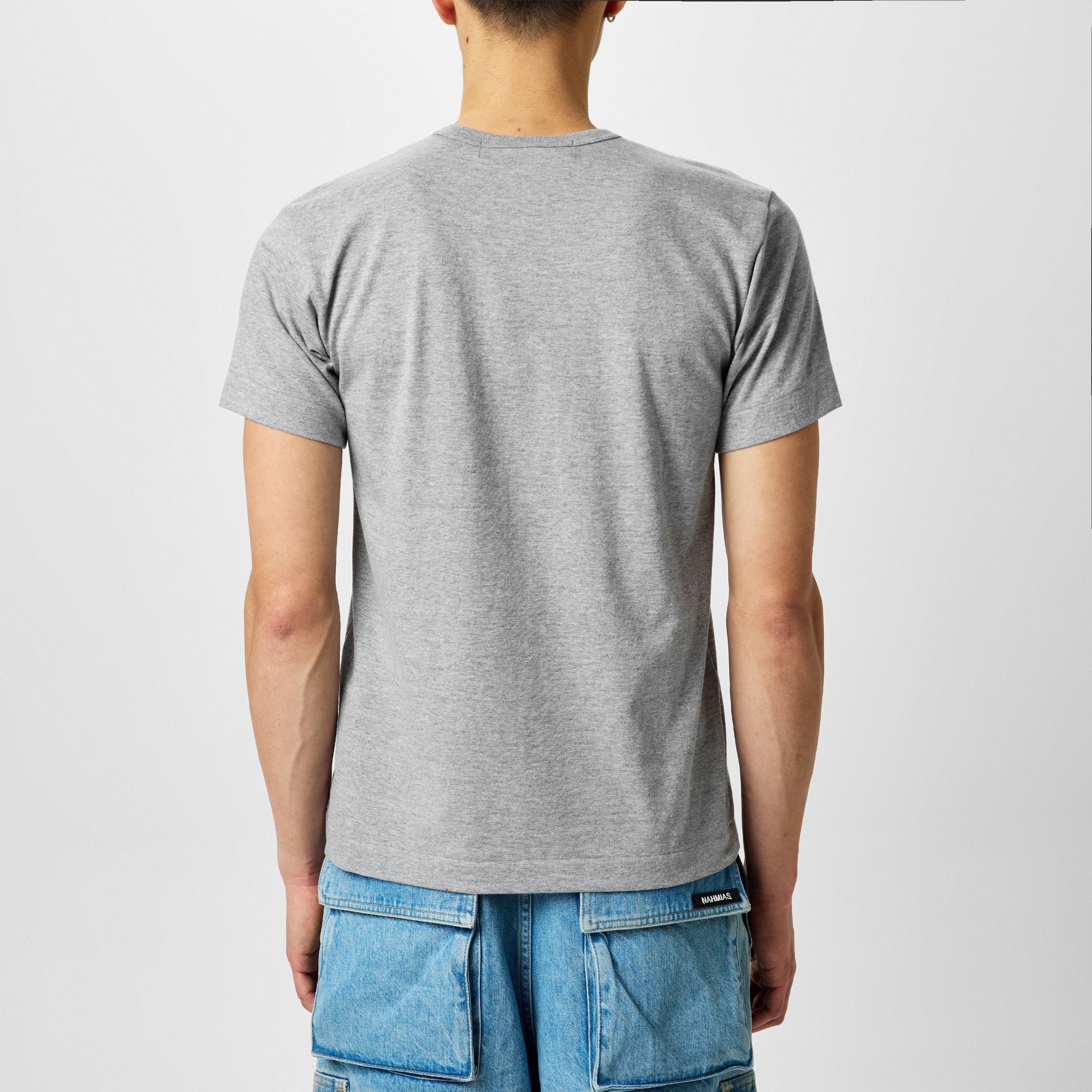 Grey -2 - Comme des Garcons PLAY - 3 Heart T-Shirt - 3