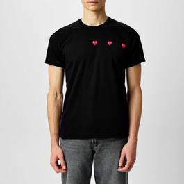 Comme des Garcons PLAY 3 Heart T Shirt