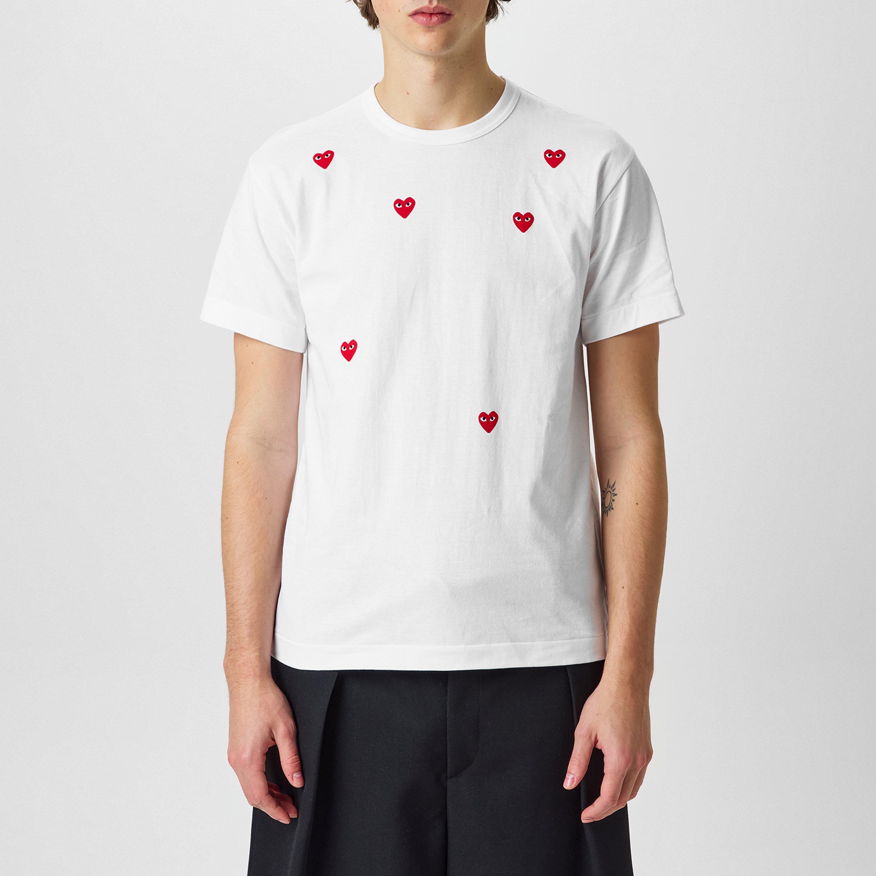 Comme des Garcons PLAY | Scattered Hearts Cotton T-Shirt