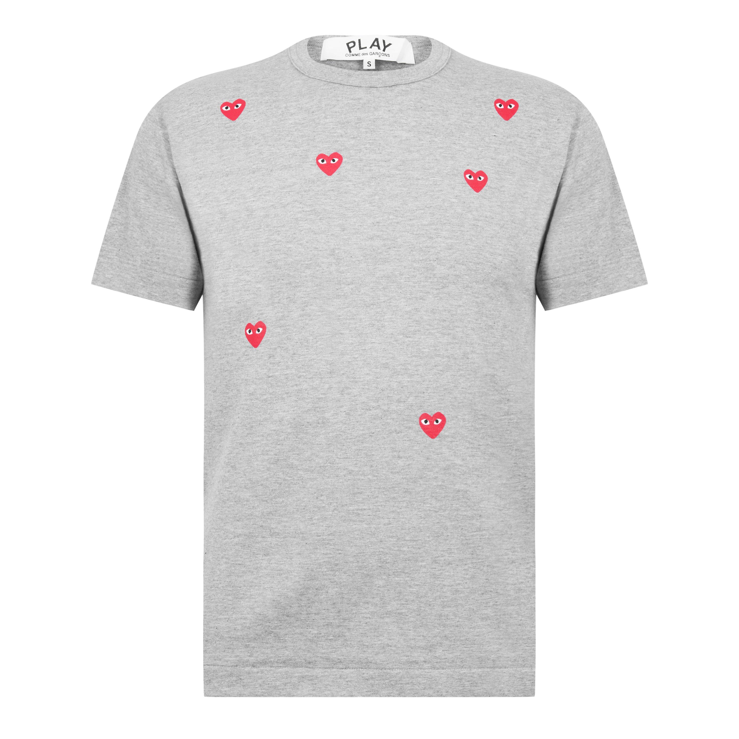 トップス PLAY COMME des GARCONS HEART S/S Comme des Garcons PLAY | Scattered Hearts Cotton T-Shirt | Regular