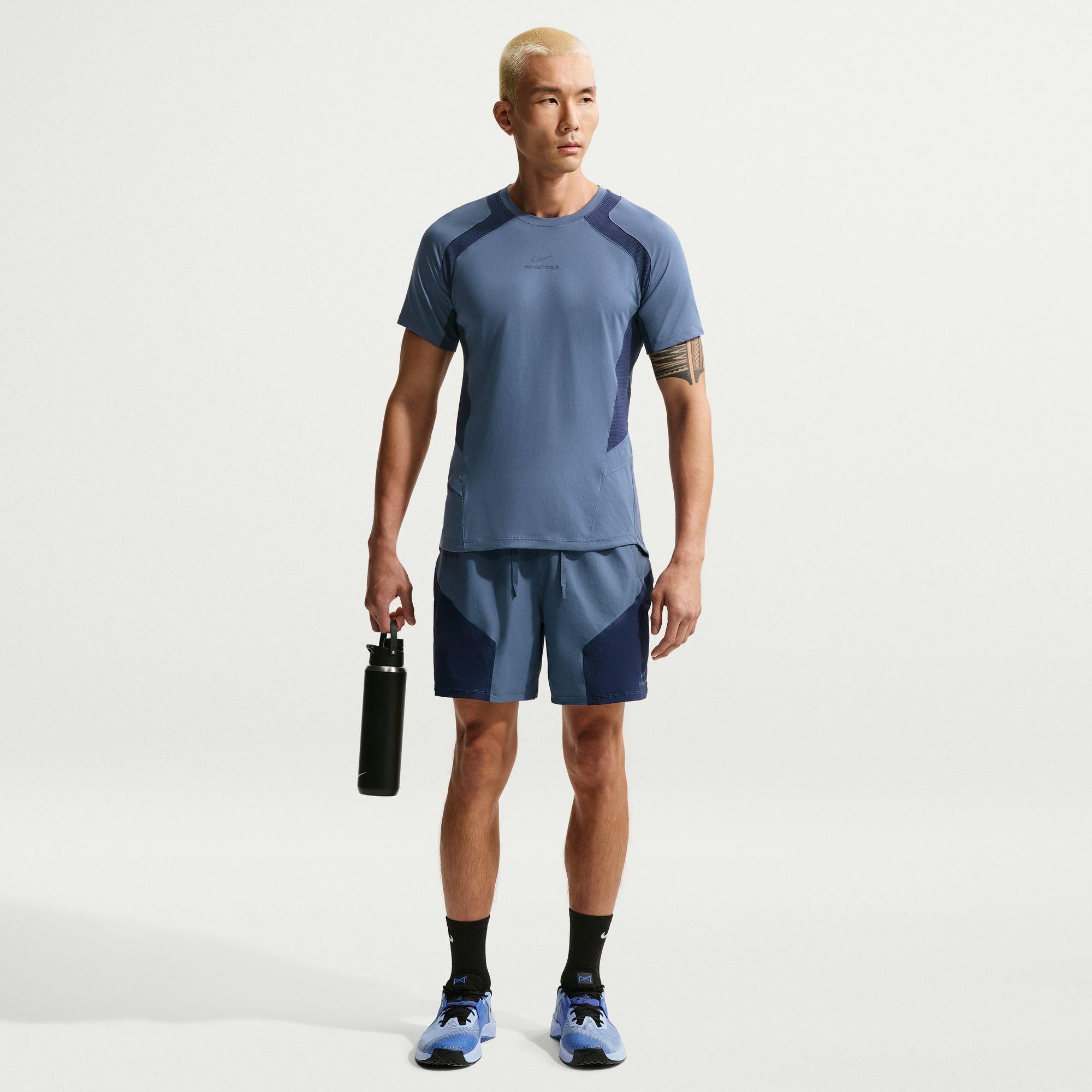 Diffused Blue - Nike - Men's Short Sleeve Performance Gym Top - 5