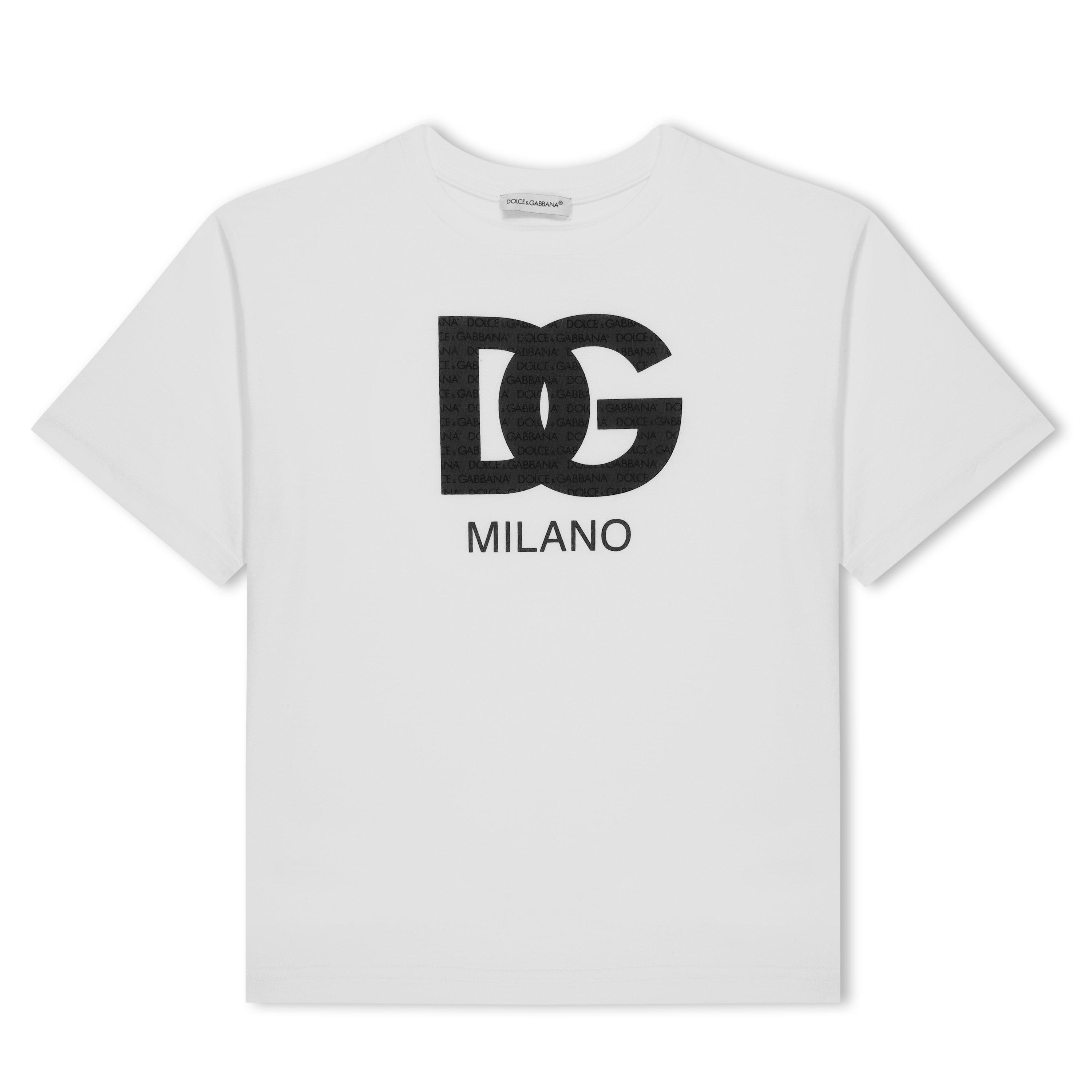 Wht/Blk W0800 - Dolce and Gabbana - Logo Print T-Shirt Juniors - 1