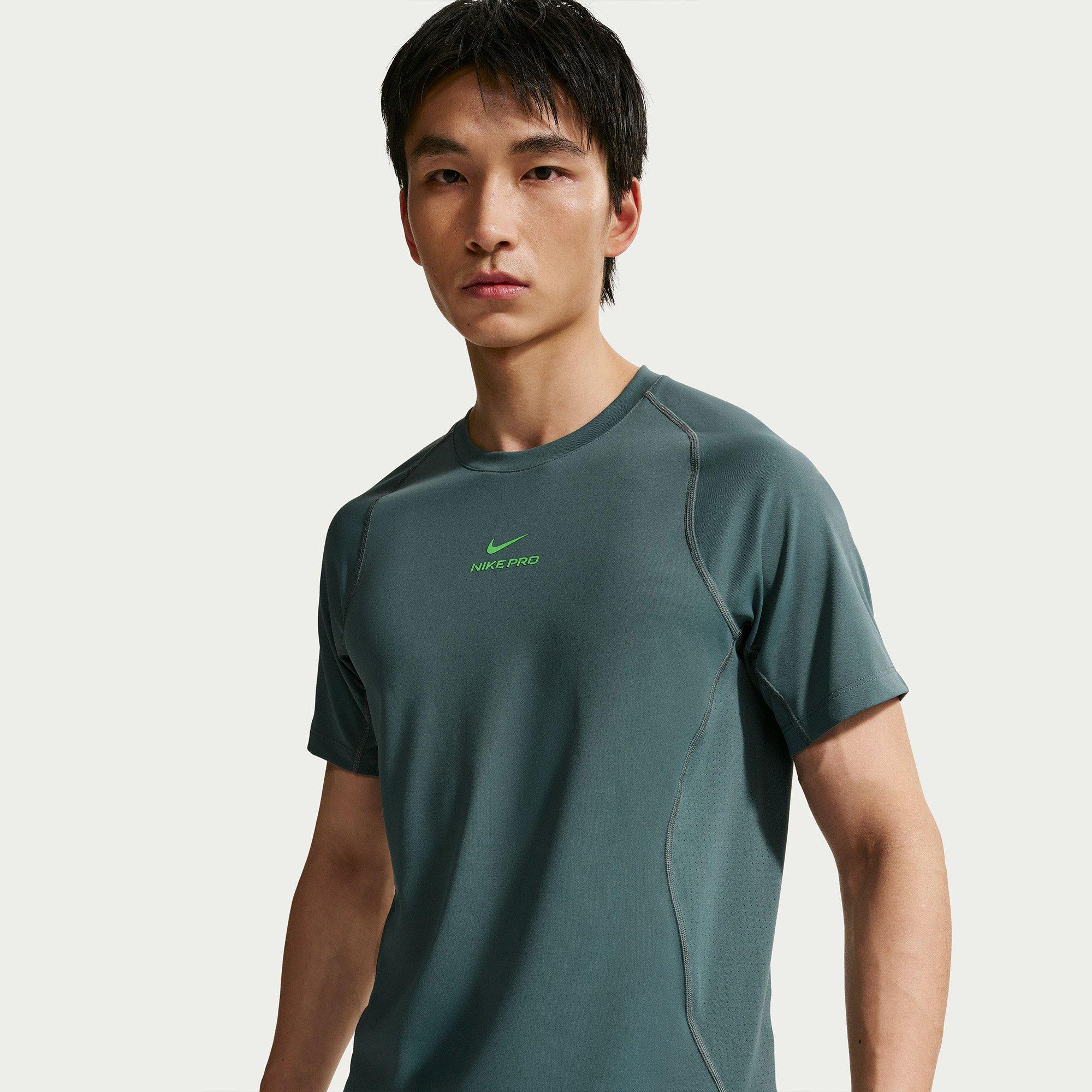 Slate/Green - Nike - Men's Short Sleeve Performance Gym Top - 2