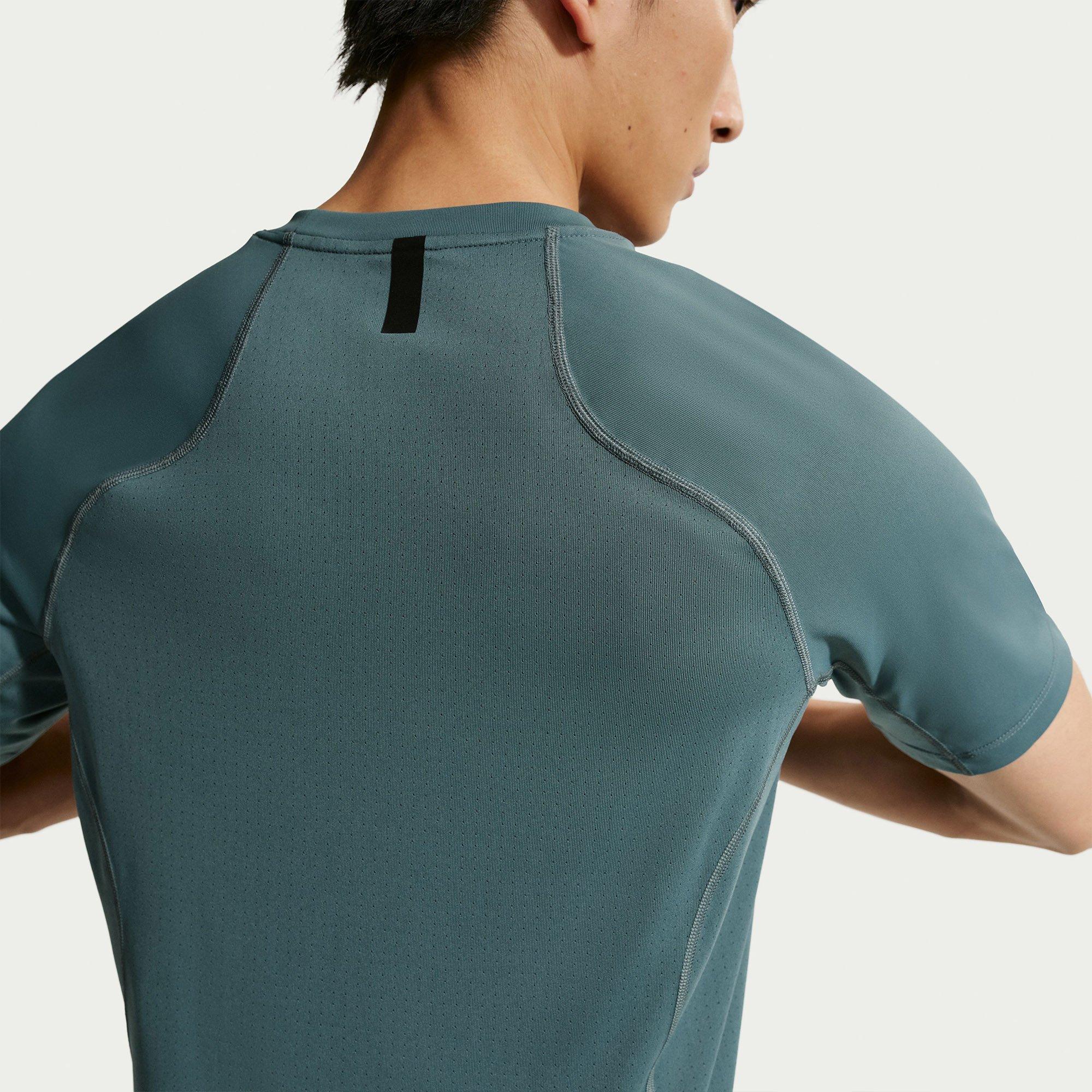 Slate/Green - Nike - Men's Short Sleeve Performance Gym Top - 3