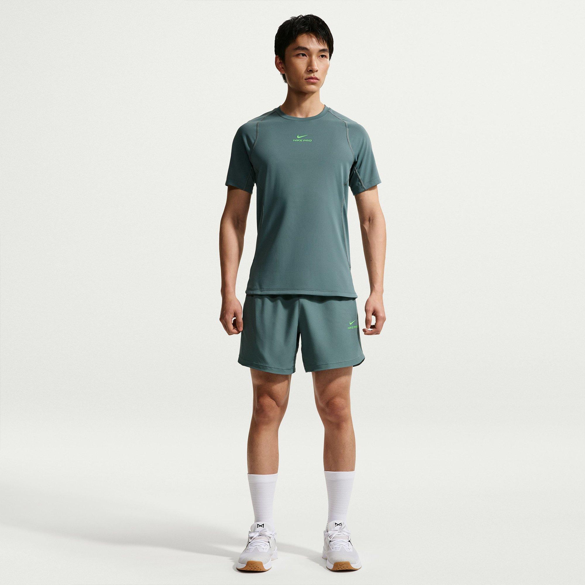 Slate/Green - Nike - Men's Short Sleeve Performance Gym Top - 4