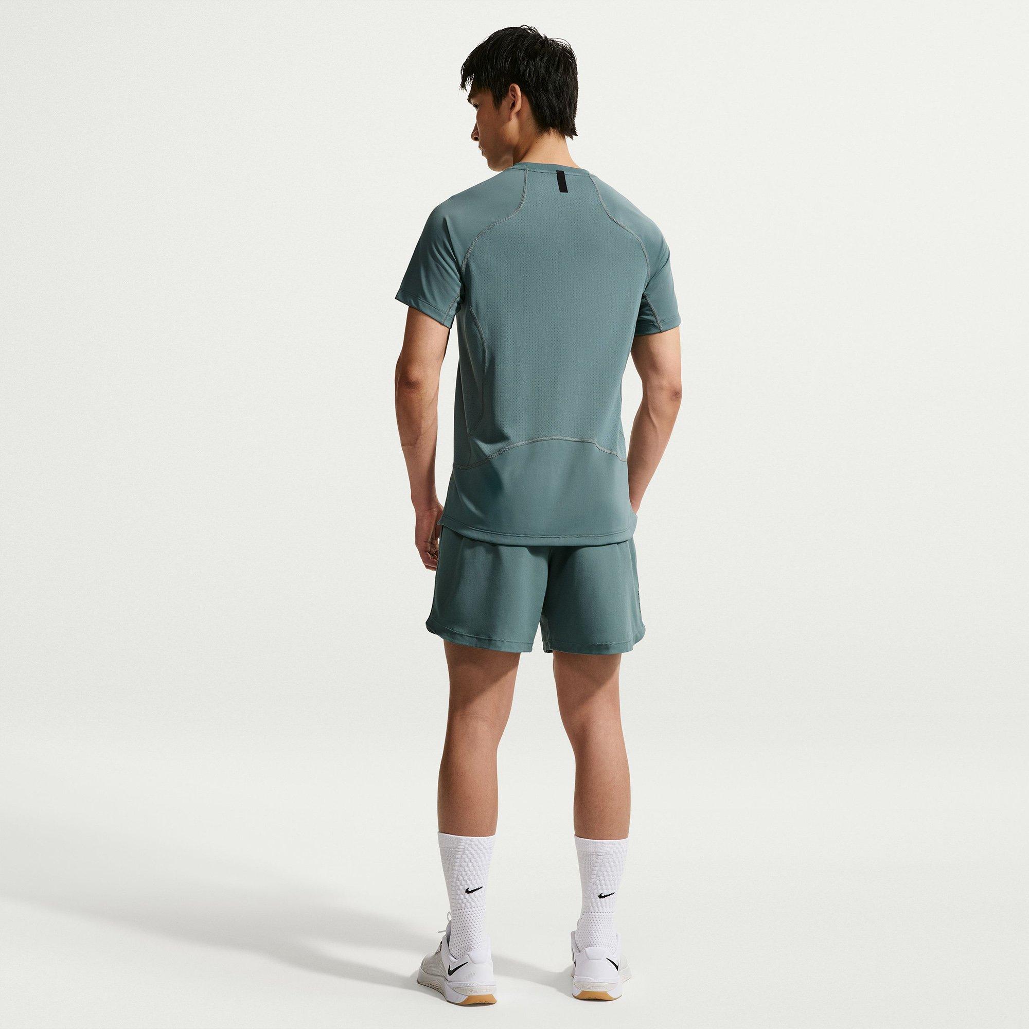 Slate/Green - Nike - Men's Short Sleeve Performance Gym Top - 5