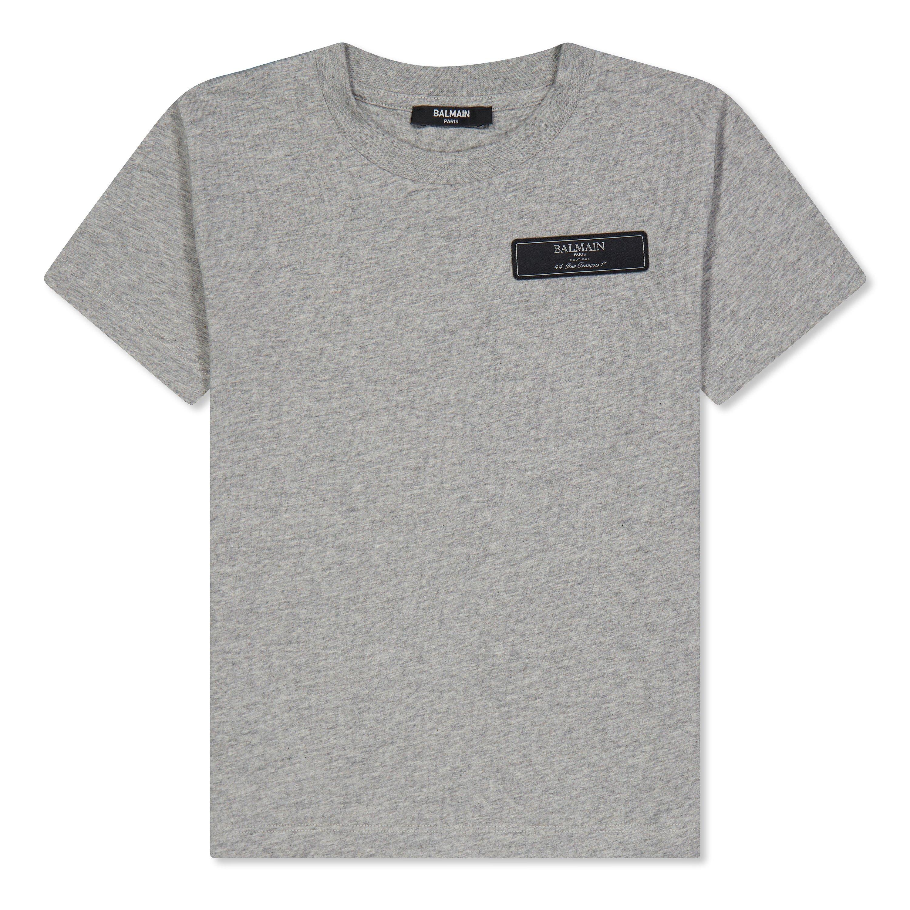 Balmain Unisex Grey 806 Logo T-Shirt Juniors