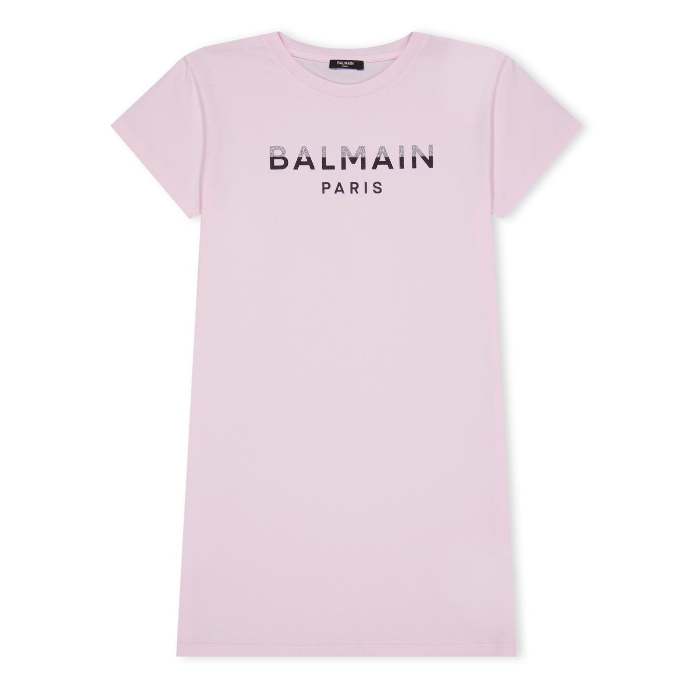 balmain t shirt dress Balmain Ruched-detail T-shirt Dress In Black