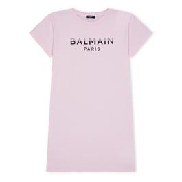 Balmain Logo T Shirt Dress Juniors