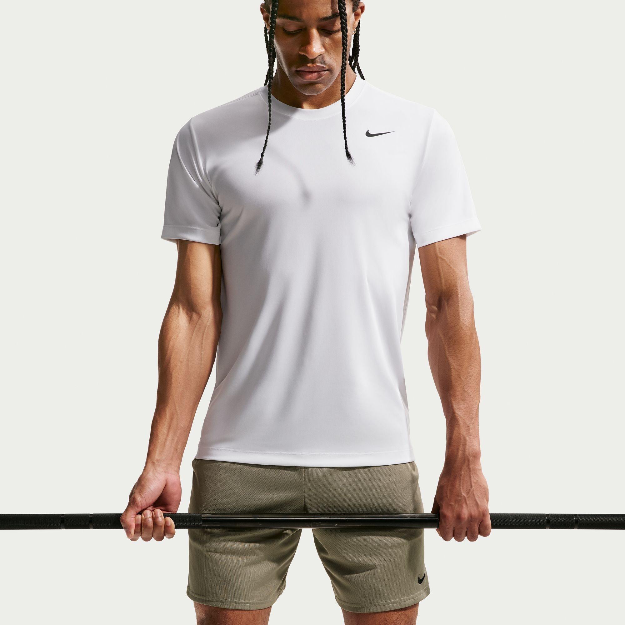 Nike Men's Flex Short Sleeve Performance Gym Top - White - XL