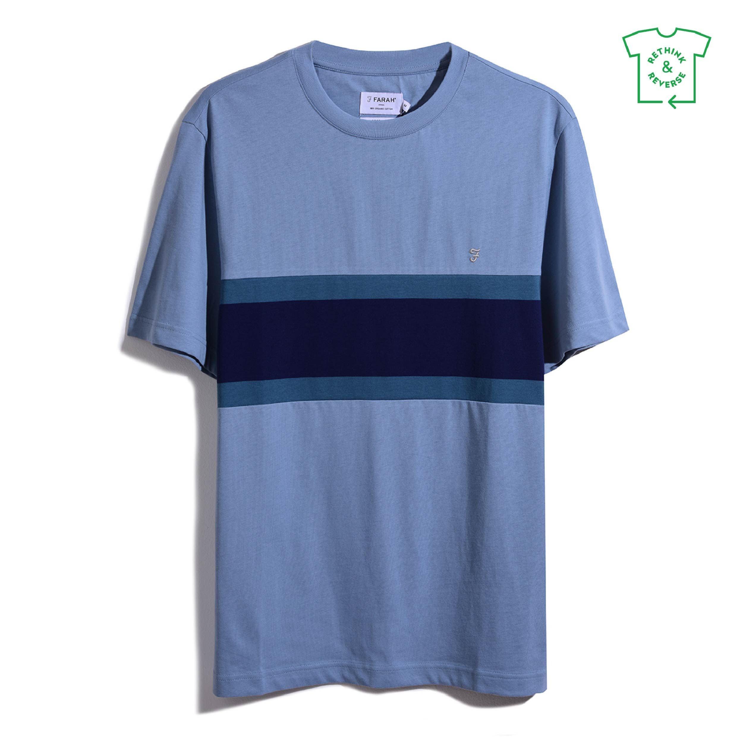 Farah Men's Ginsberg Regular Fit T-Shirt - Faded Denim Blu - Small