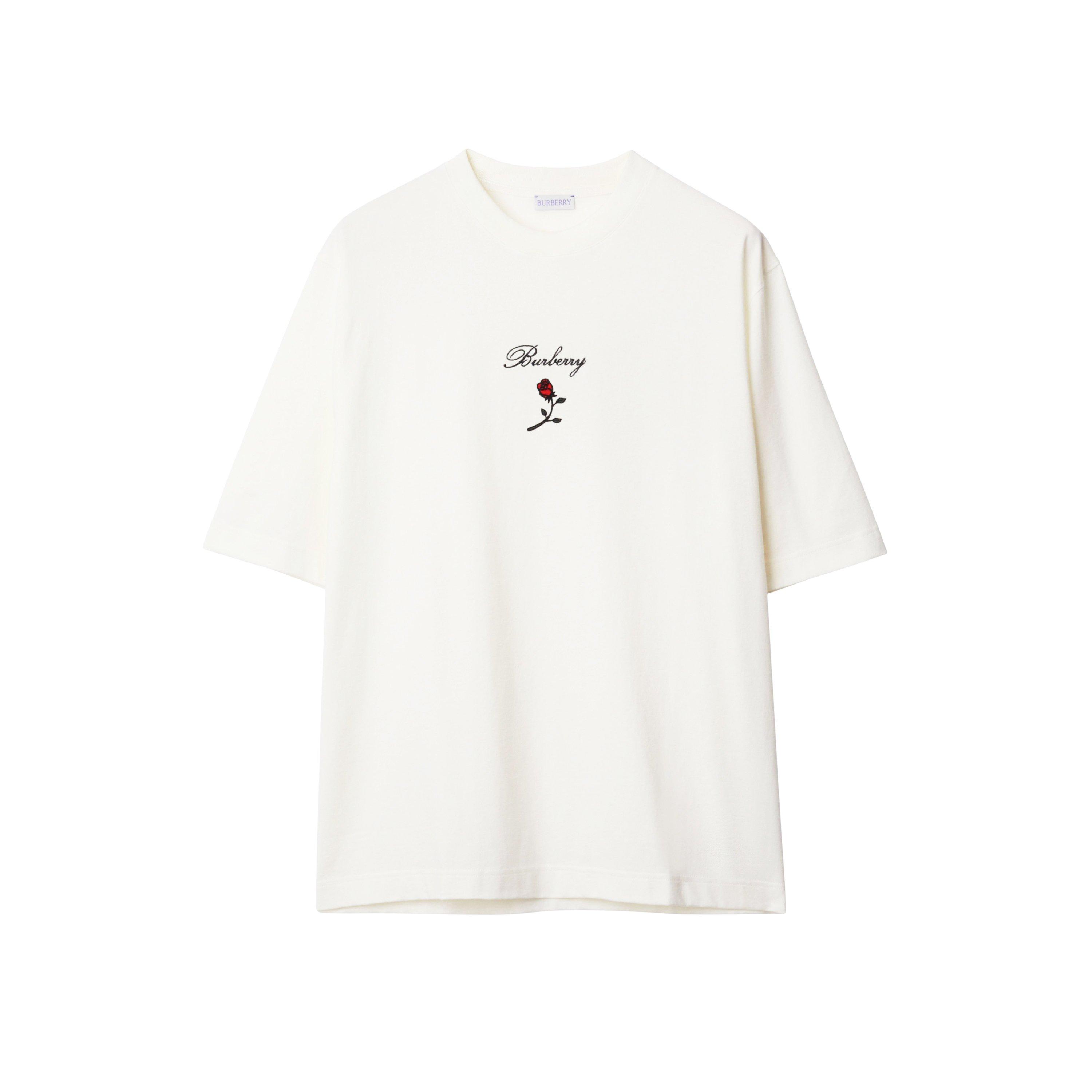 Rain - Burberry - Rose Cotton T-Shirt - 5