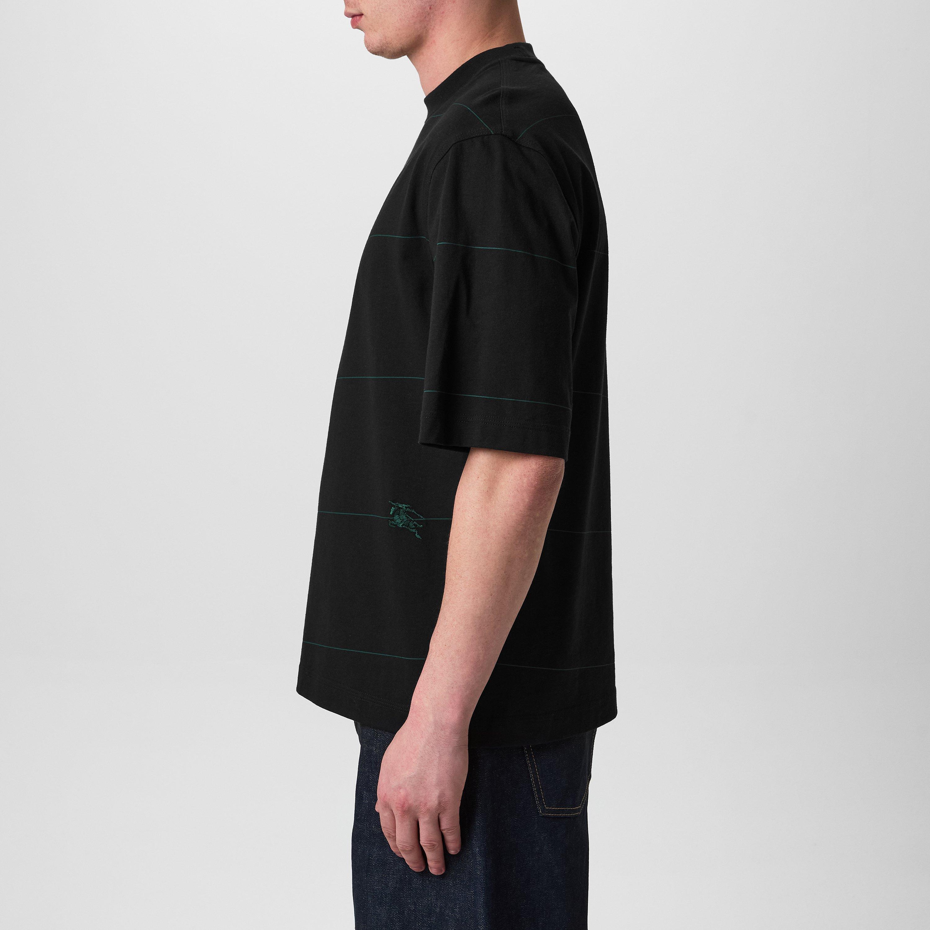 Black - Burberry - Diagonal Striped T-Shirt - 2