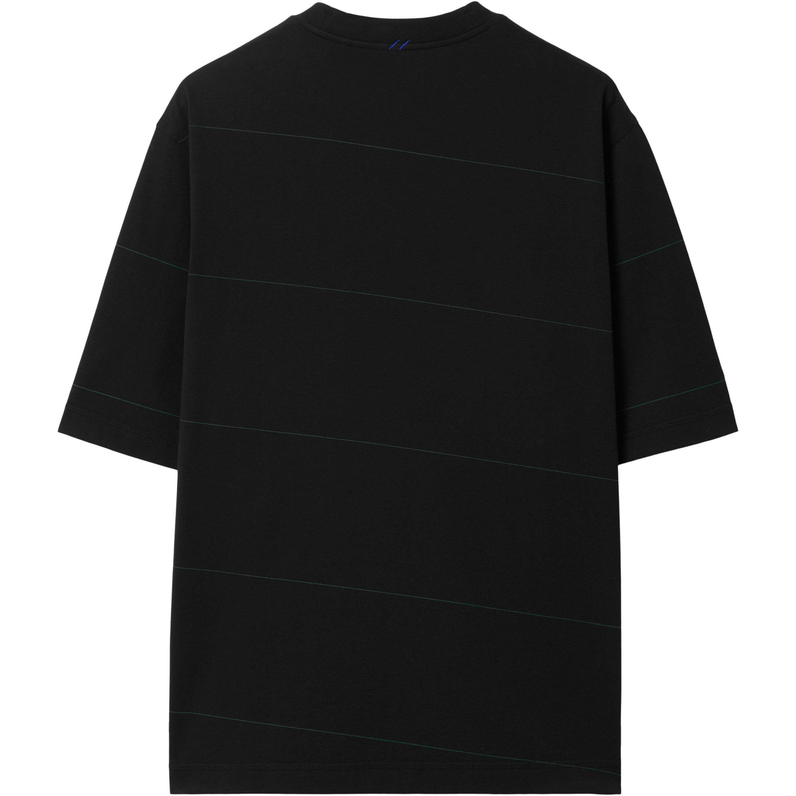 Black - Burberry - Diagonal Striped T-Shirt - 6