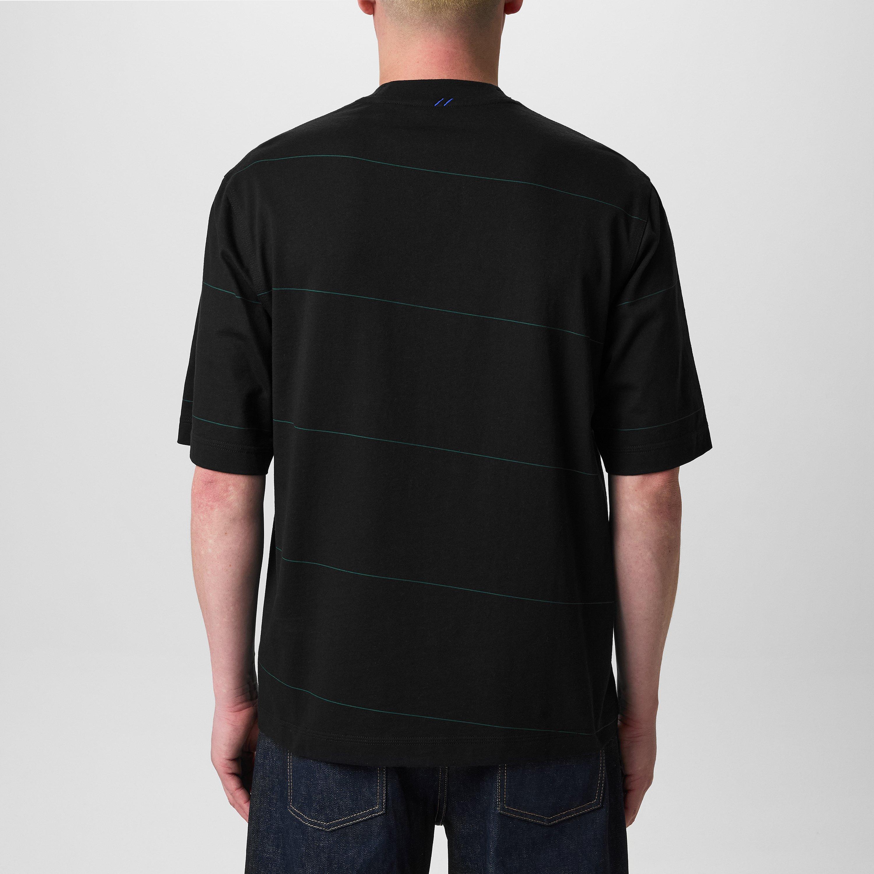 Black - Burberry - Diagonal Striped T-Shirt - 3