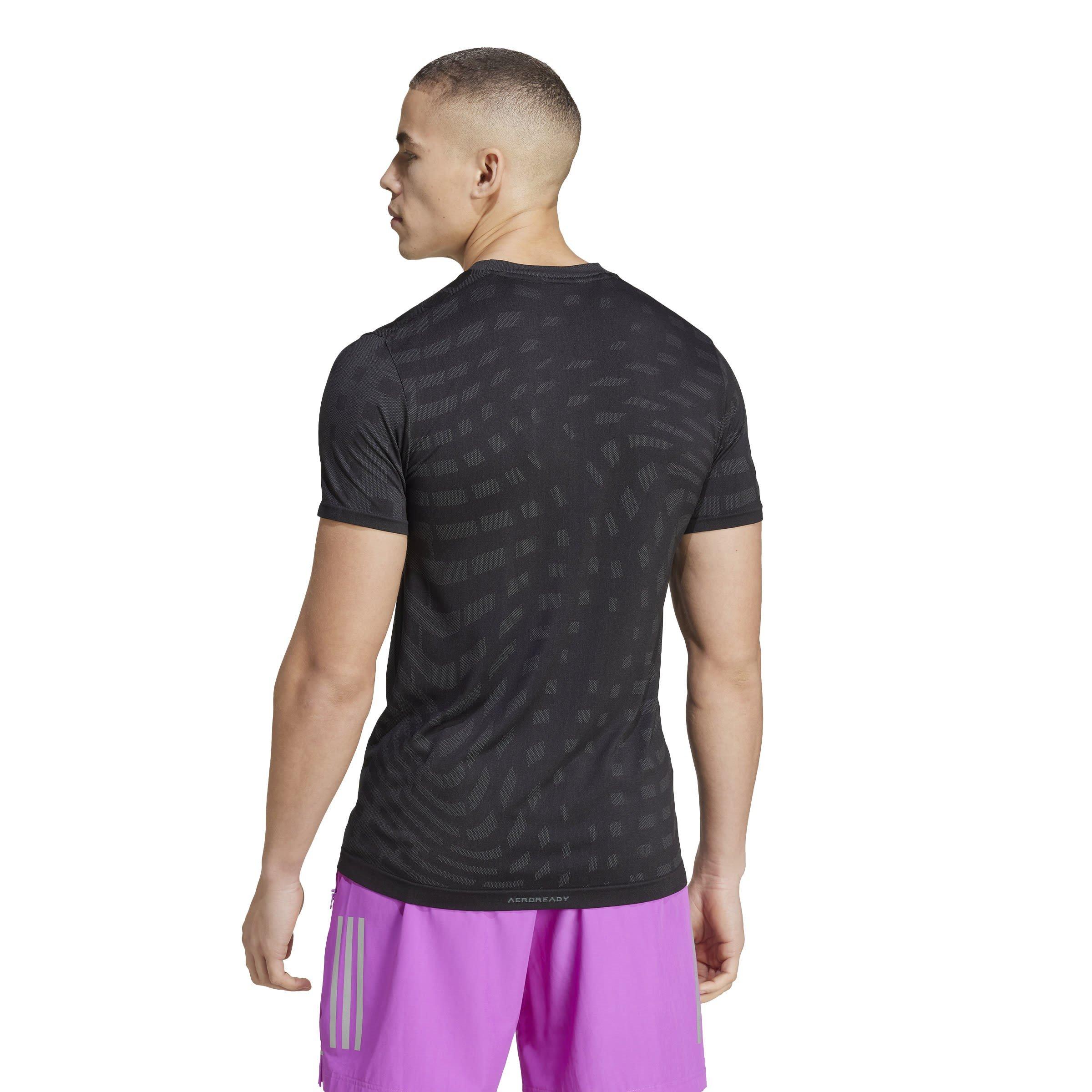Blk/Gry Six - adidas - Gym+ Seamless Short-Sleeve Performance Gym Top - 3