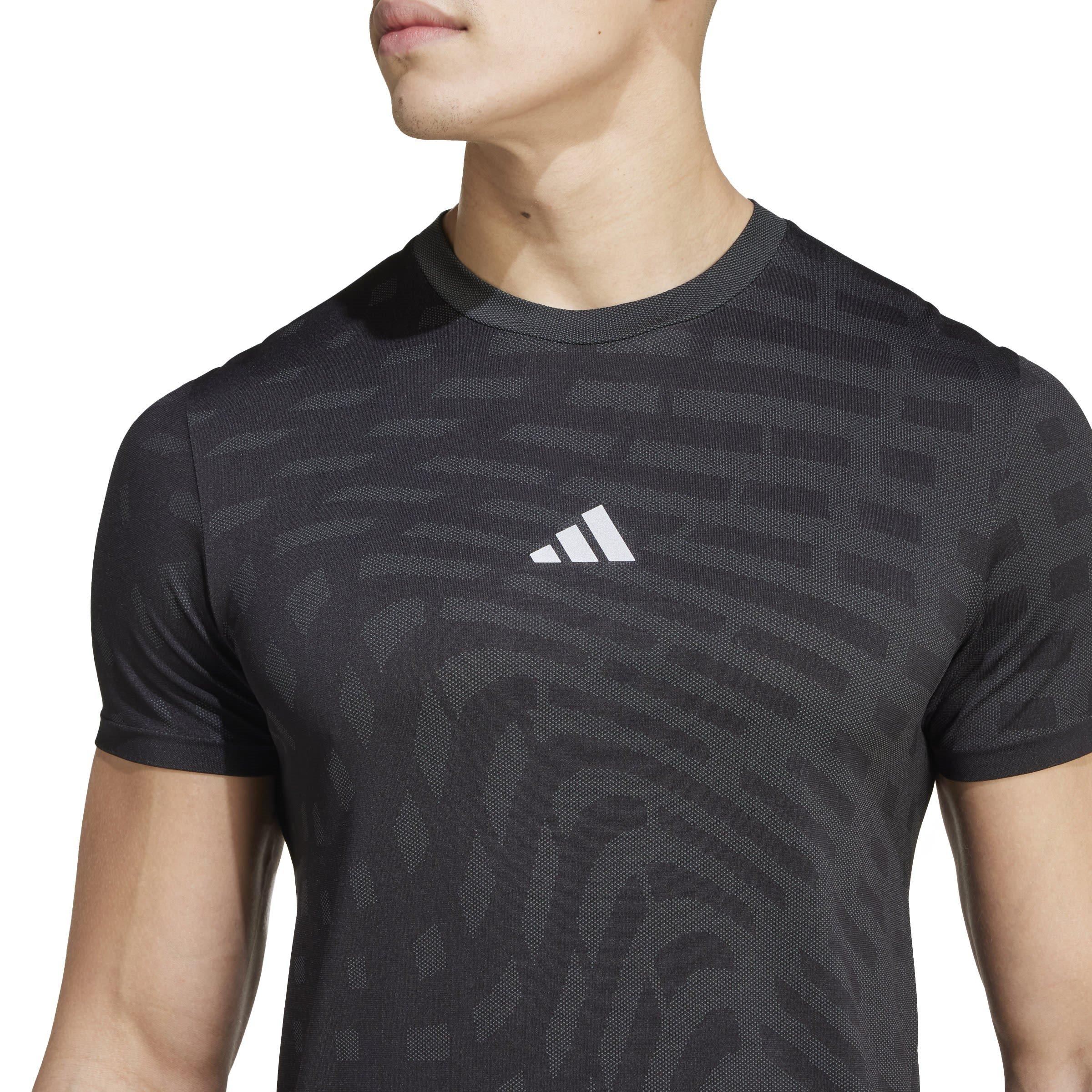 Blk/Gry Six - adidas - Gym+ Seamless Short-Sleeve Performance Gym Top - 5