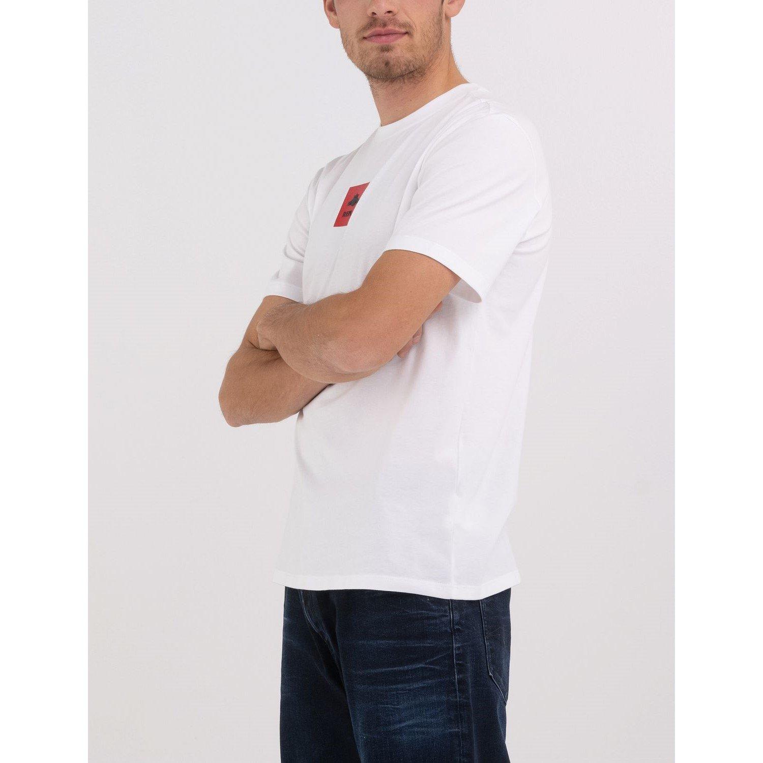White 001 - Replay - Men's Centre Logo Regular Fit T-Shirt - 3