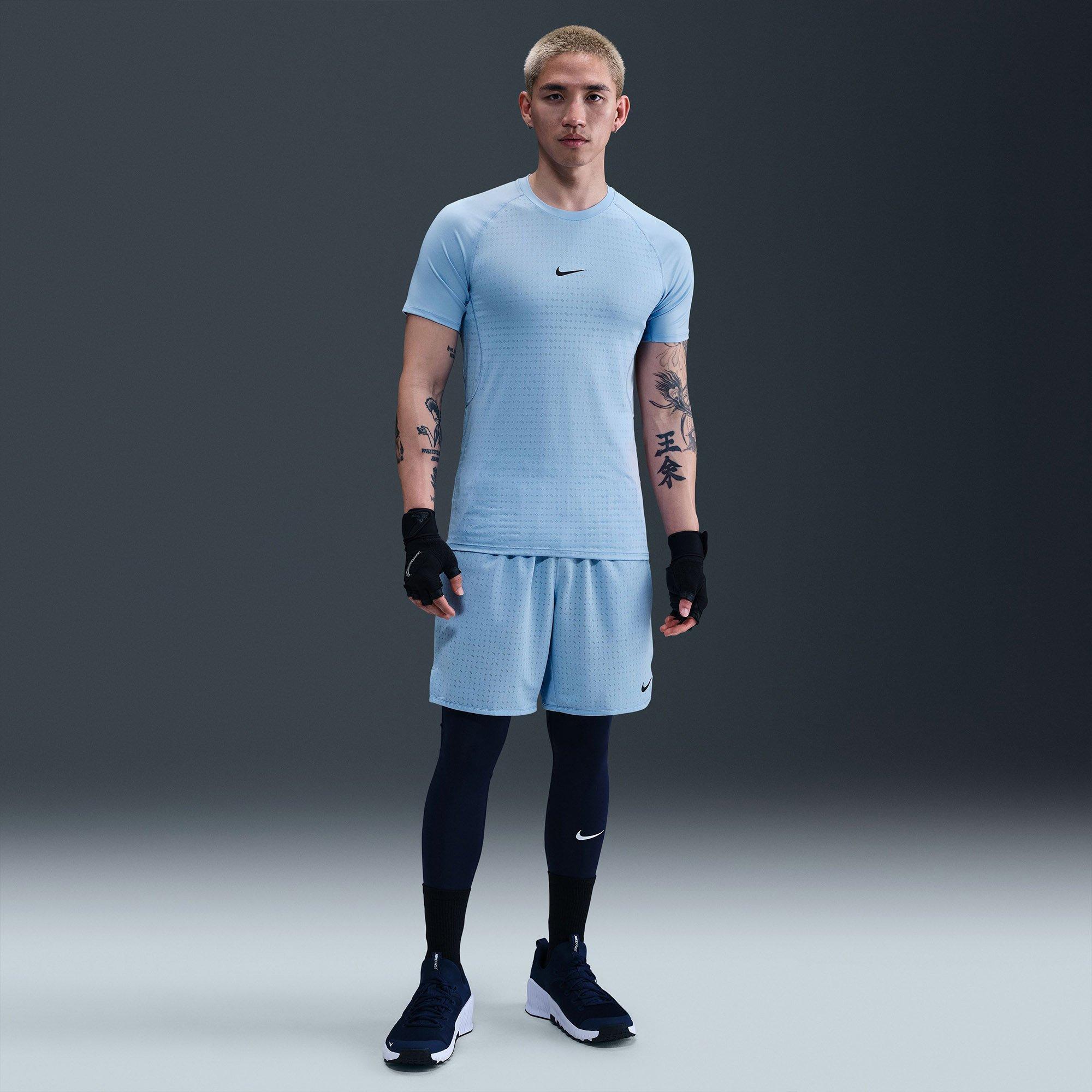Psychic Blu/Blk - Nike - Pro Breathe Mens Slim-Fit Short-Sleeve Top - 5