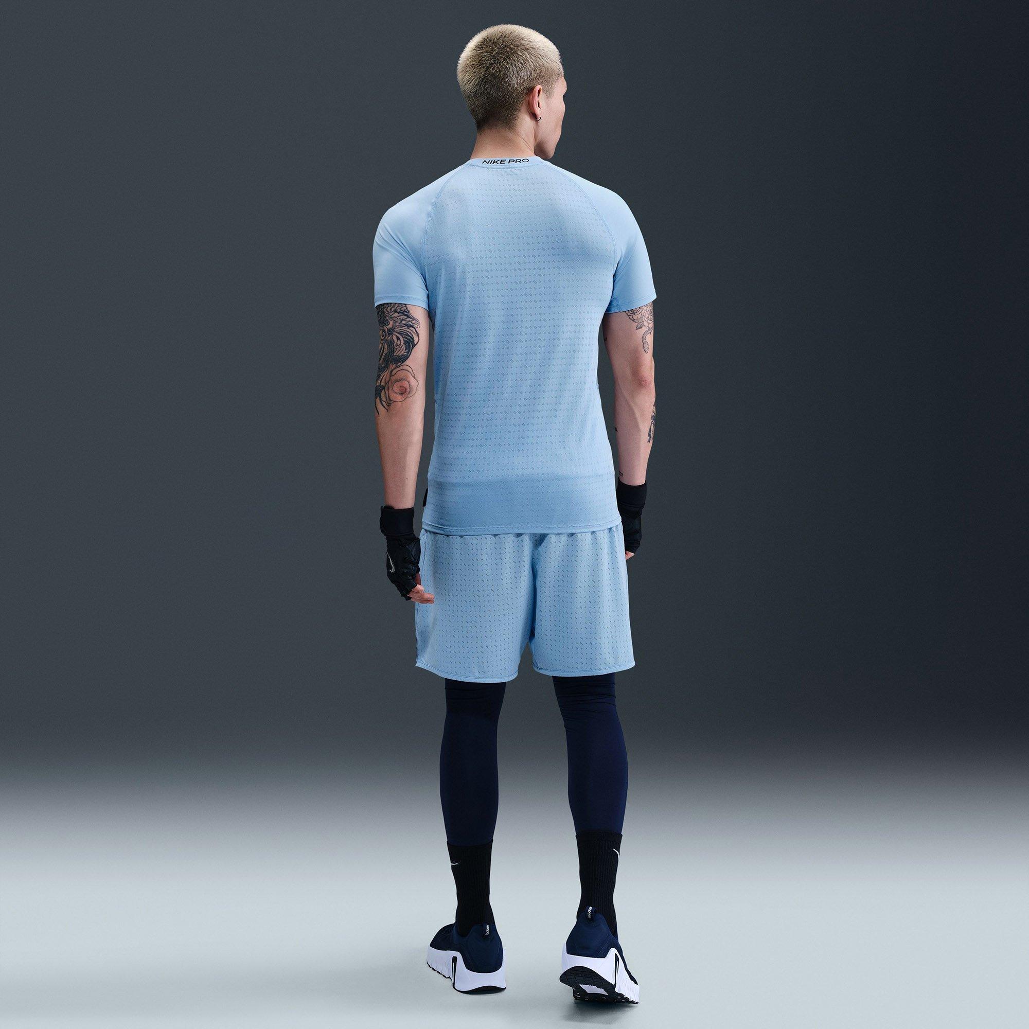 Psychic Blu/Blk - Nike - Pro Breathe Mens Slim-Fit Short-Sleeve Top - 6