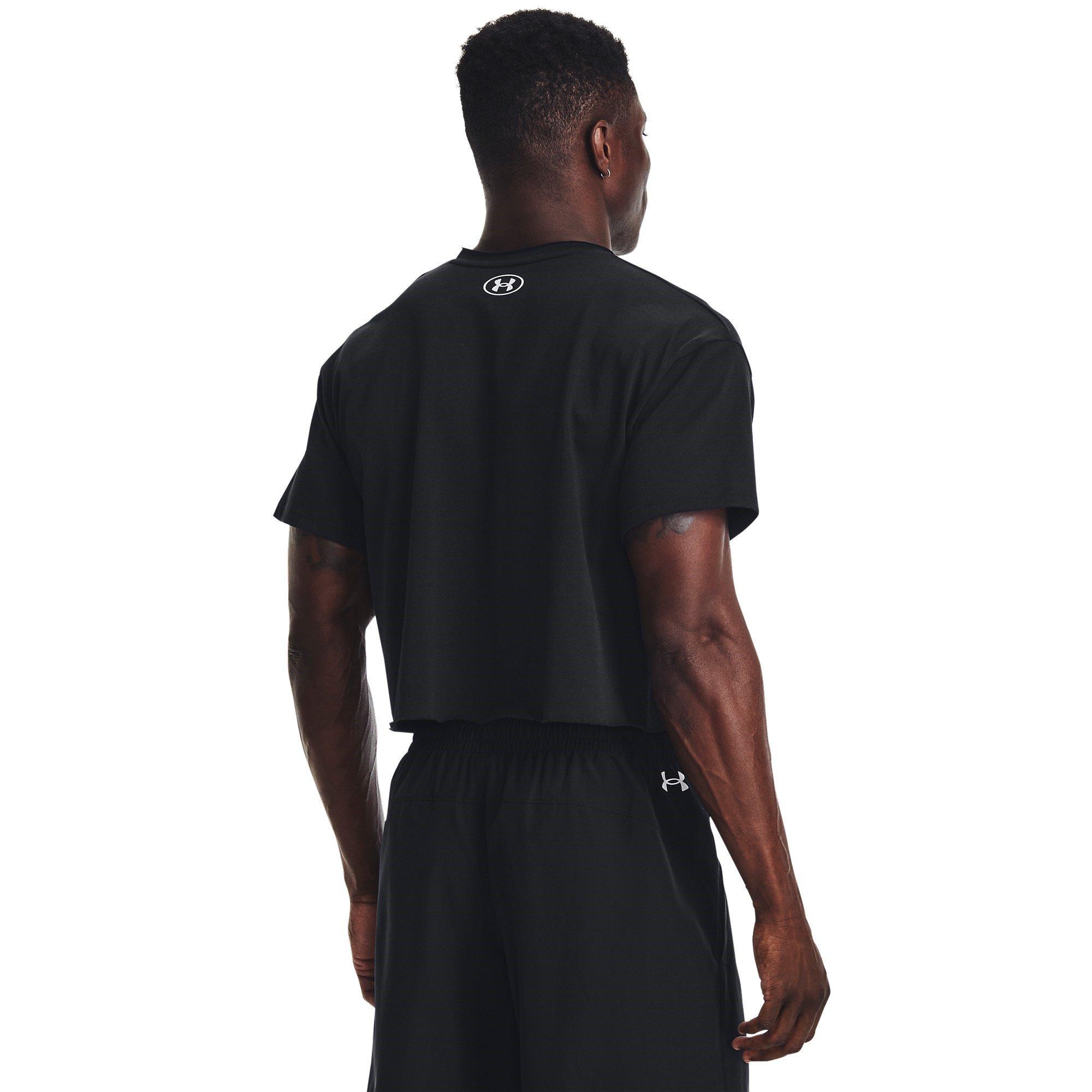 Black - Under Armour - Men's Cutoff Crop Top - 3