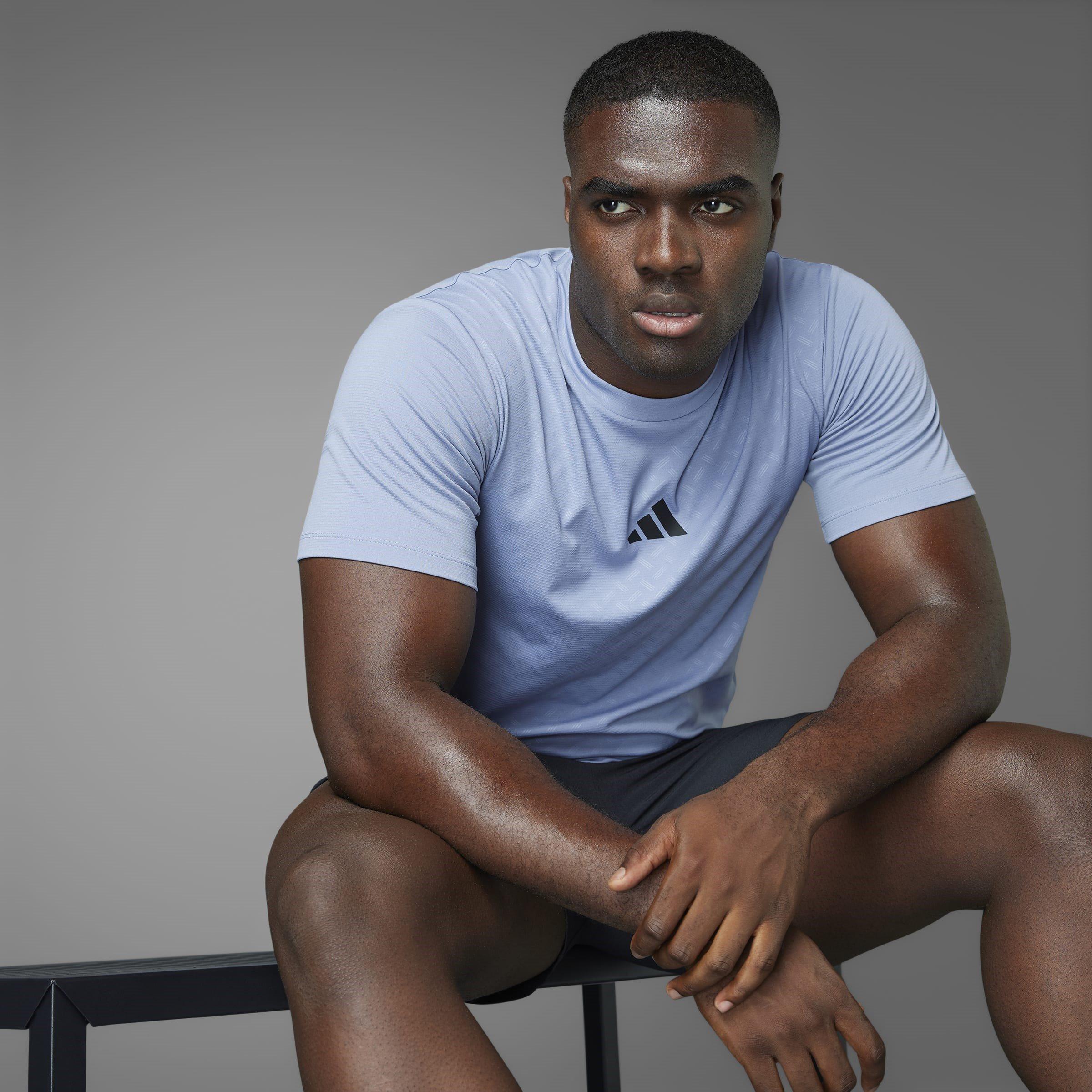 Silver Violet - adidas - Men's Power Short-Sleeve Performance Gym Top - 12