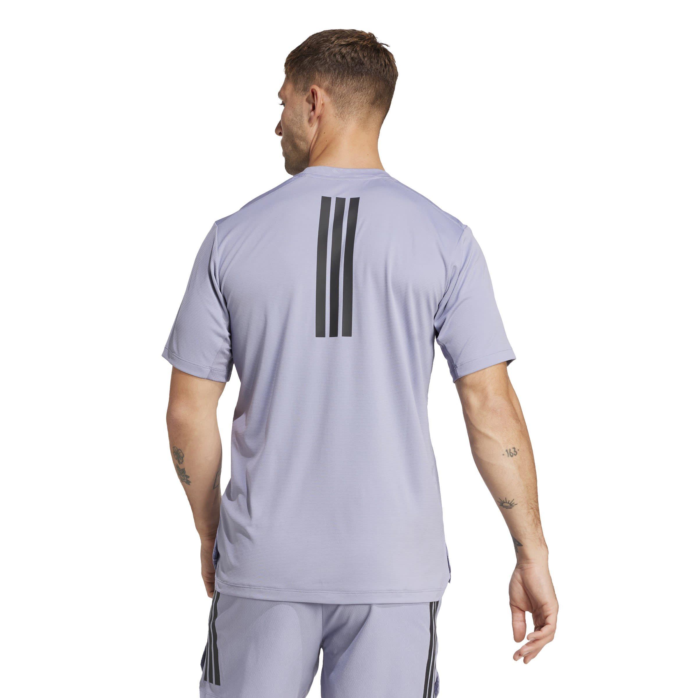 Silver Violet - adidas - Men's Power Short-Sleeve Performance Gym Top - 3