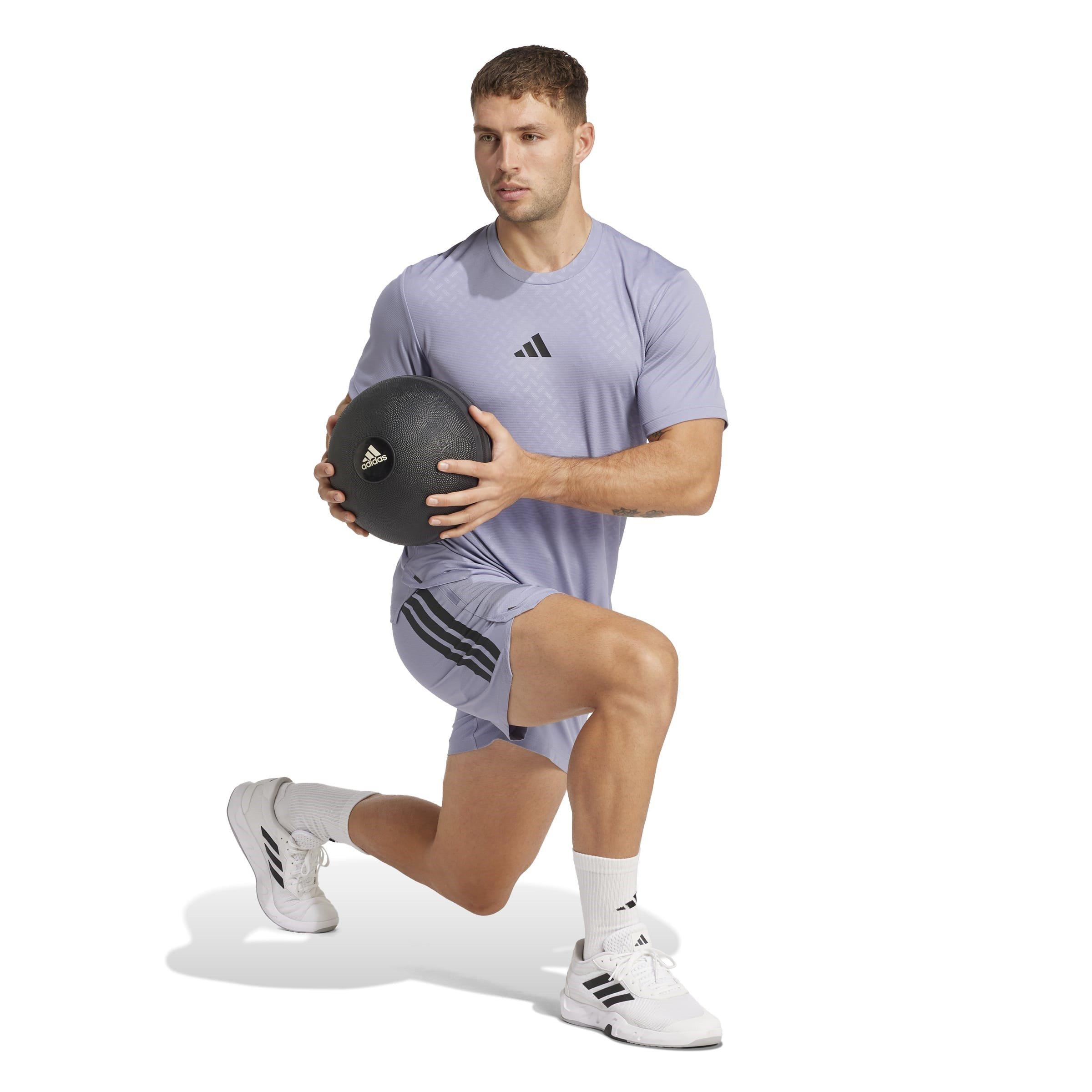 Silver Violet - adidas - Men's Power Short-Sleeve Performance Gym Top - 4