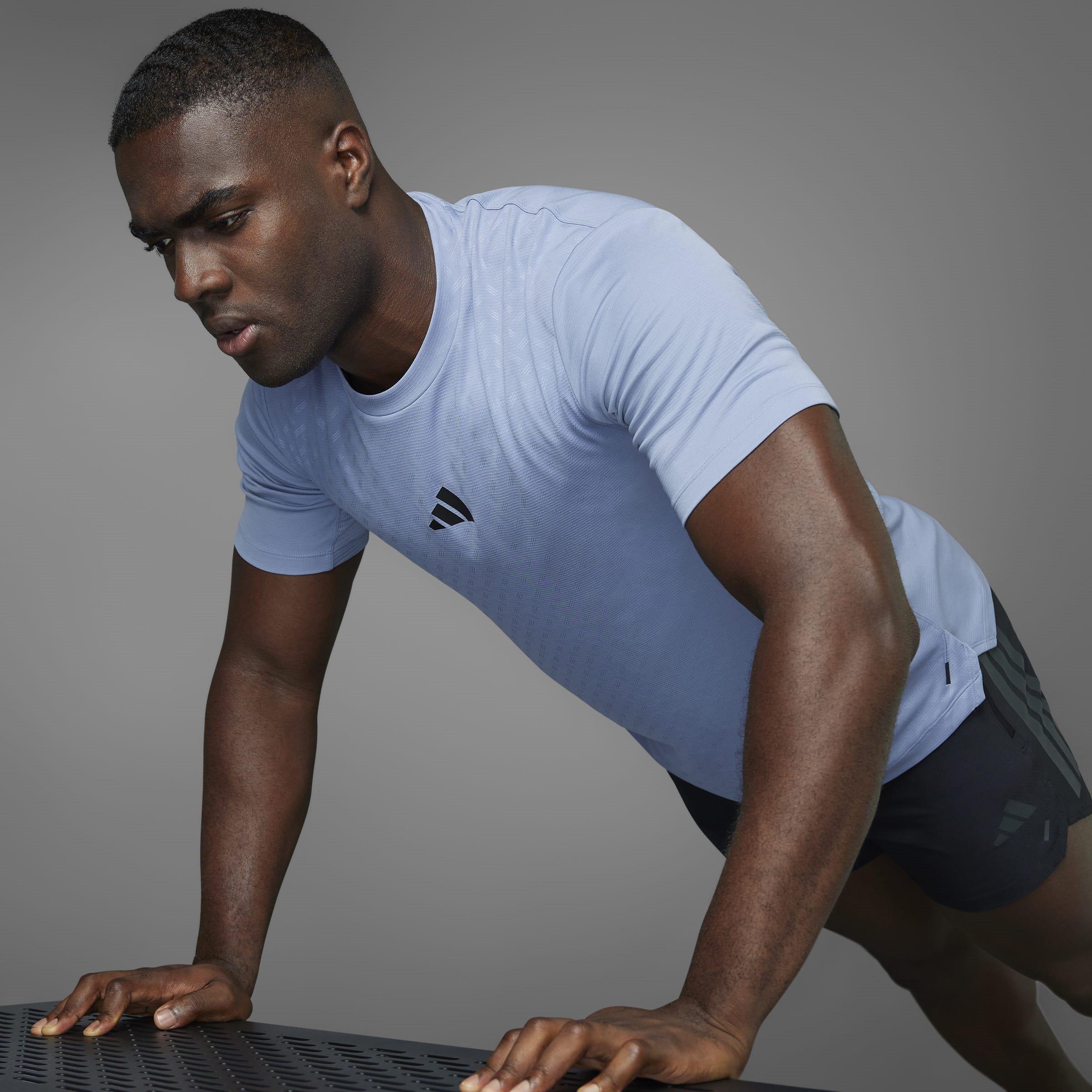 Silver Violet - adidas - Men's Power Short-Sleeve Performance Gym Top - 7