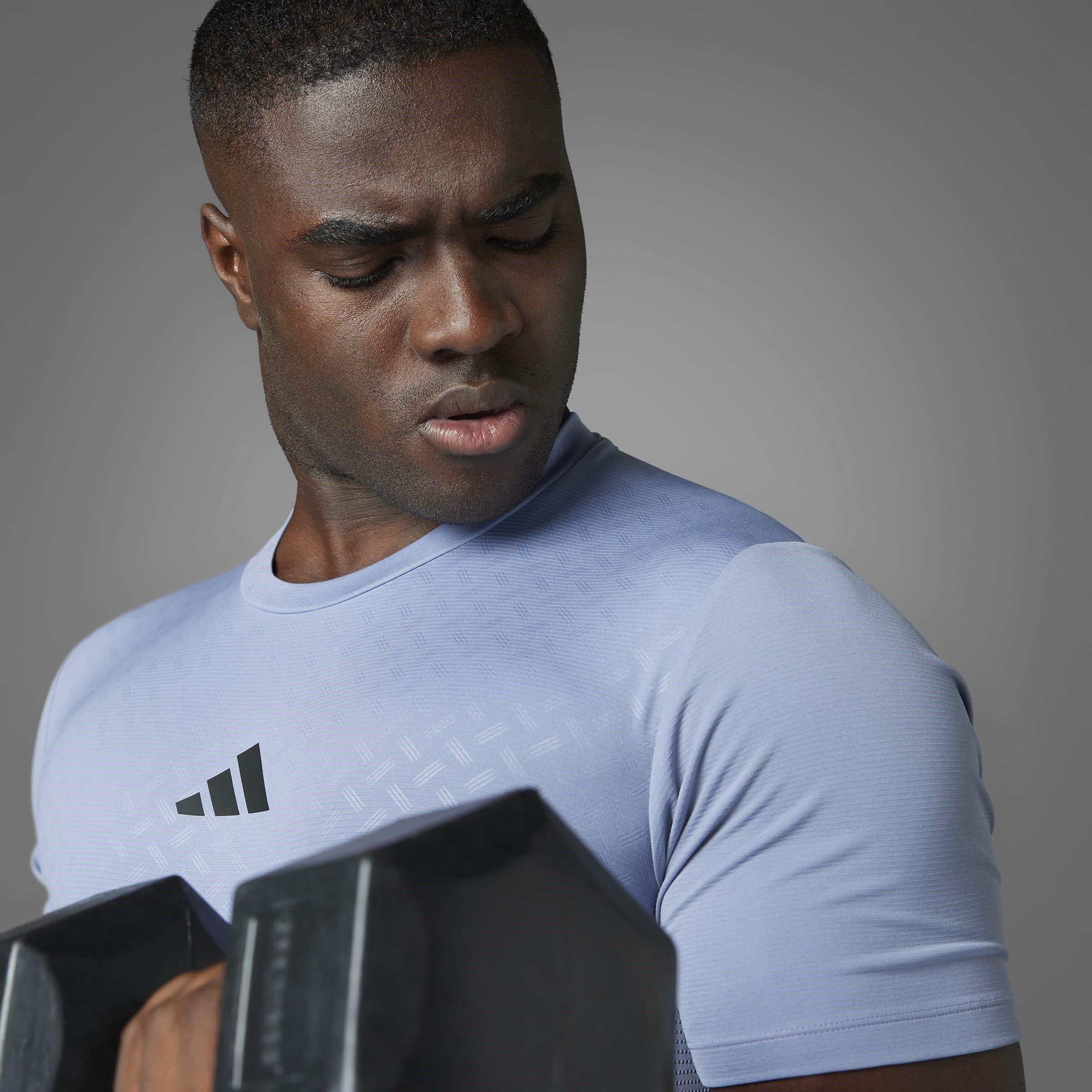 Silver Violet - adidas - Men's Power Short-Sleeve Performance Gym Top - 10