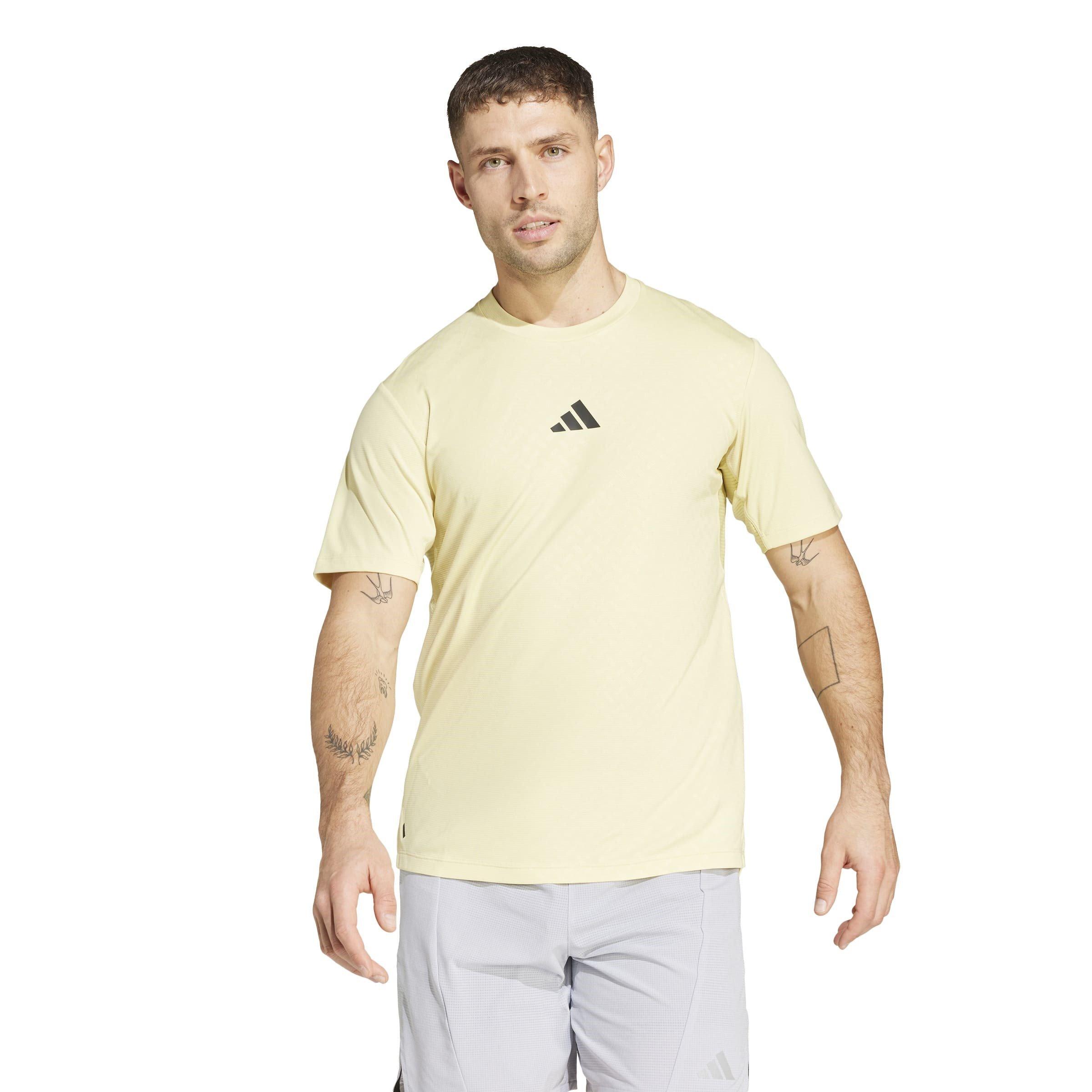 Powder Yellow - adidas - Power Short-Sleeve Performance Gym Top - 2