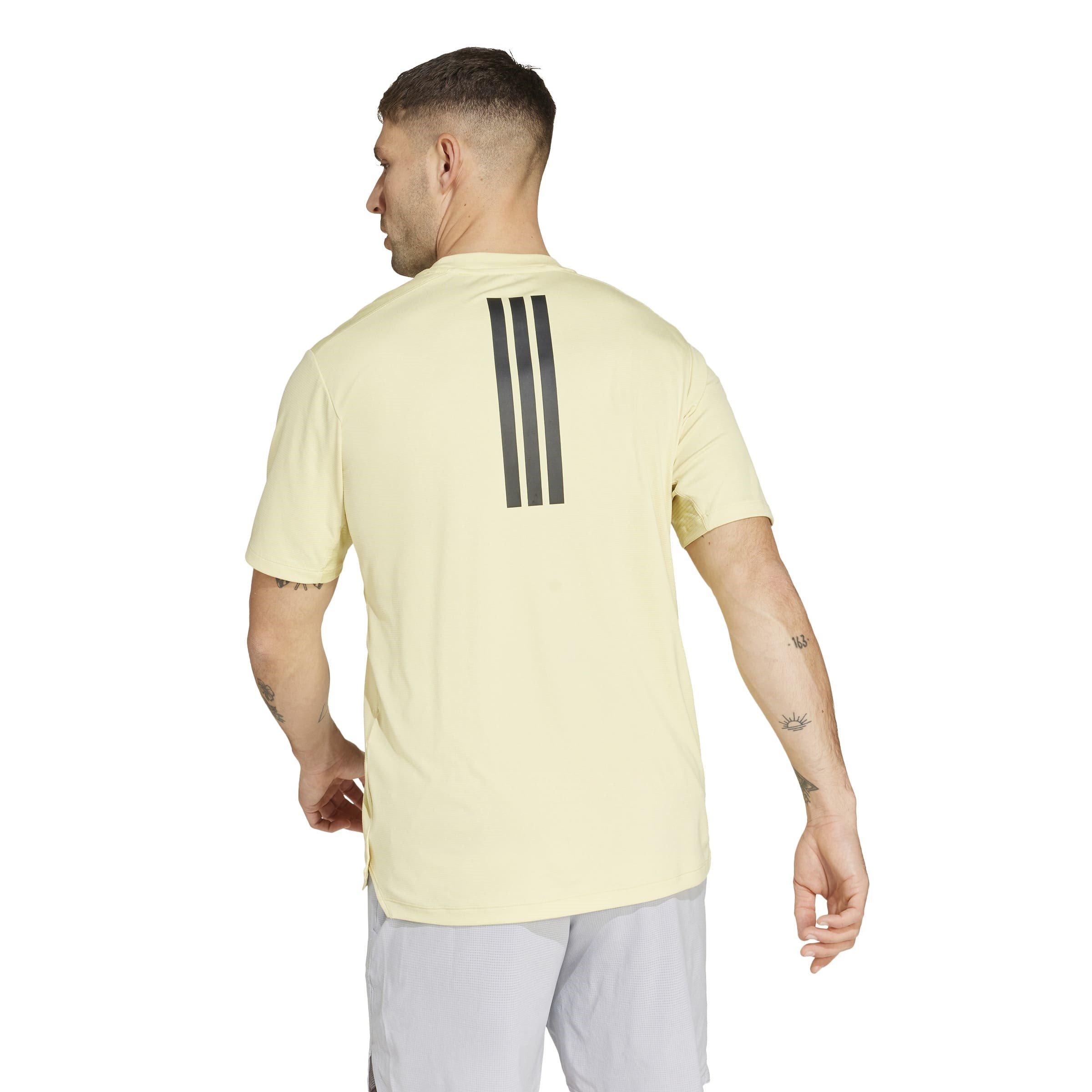 Powder Yellow - adidas - Power Short-Sleeve Performance Gym Top - 3