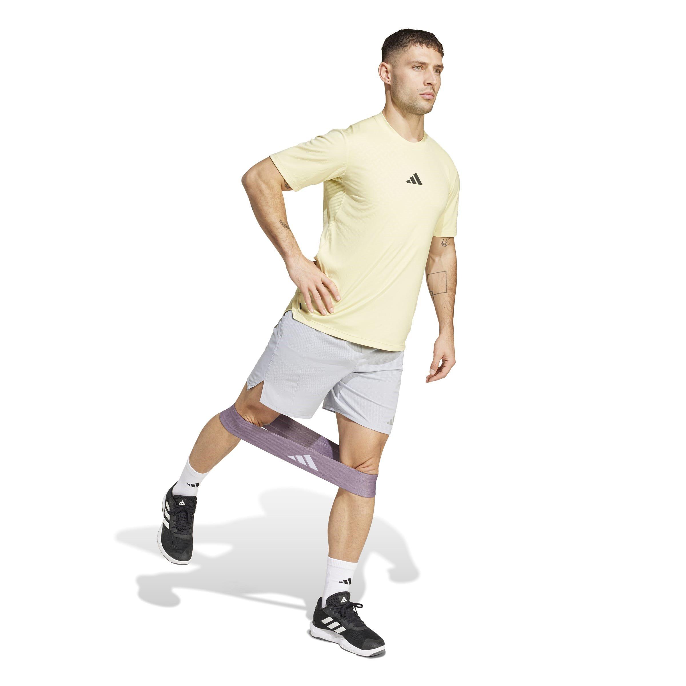 Powder Yellow - adidas - Power Short-Sleeve Performance Gym Top - 4