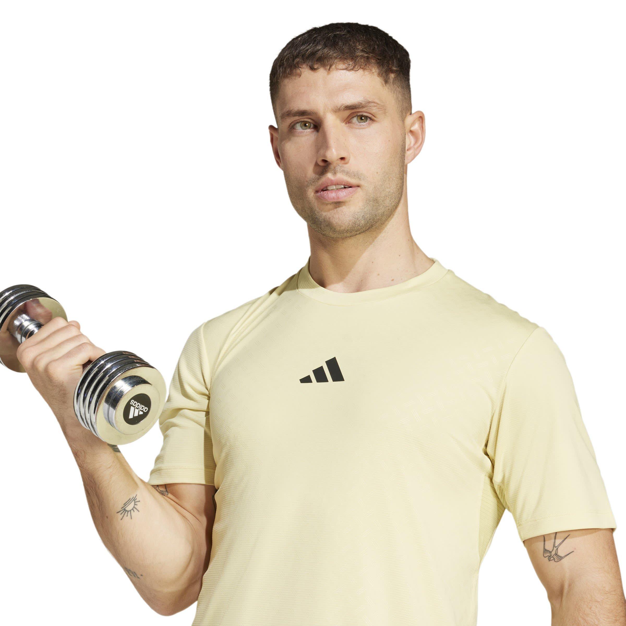 Powder Yellow - adidas - Power Short-Sleeve Performance Gym Top - 5