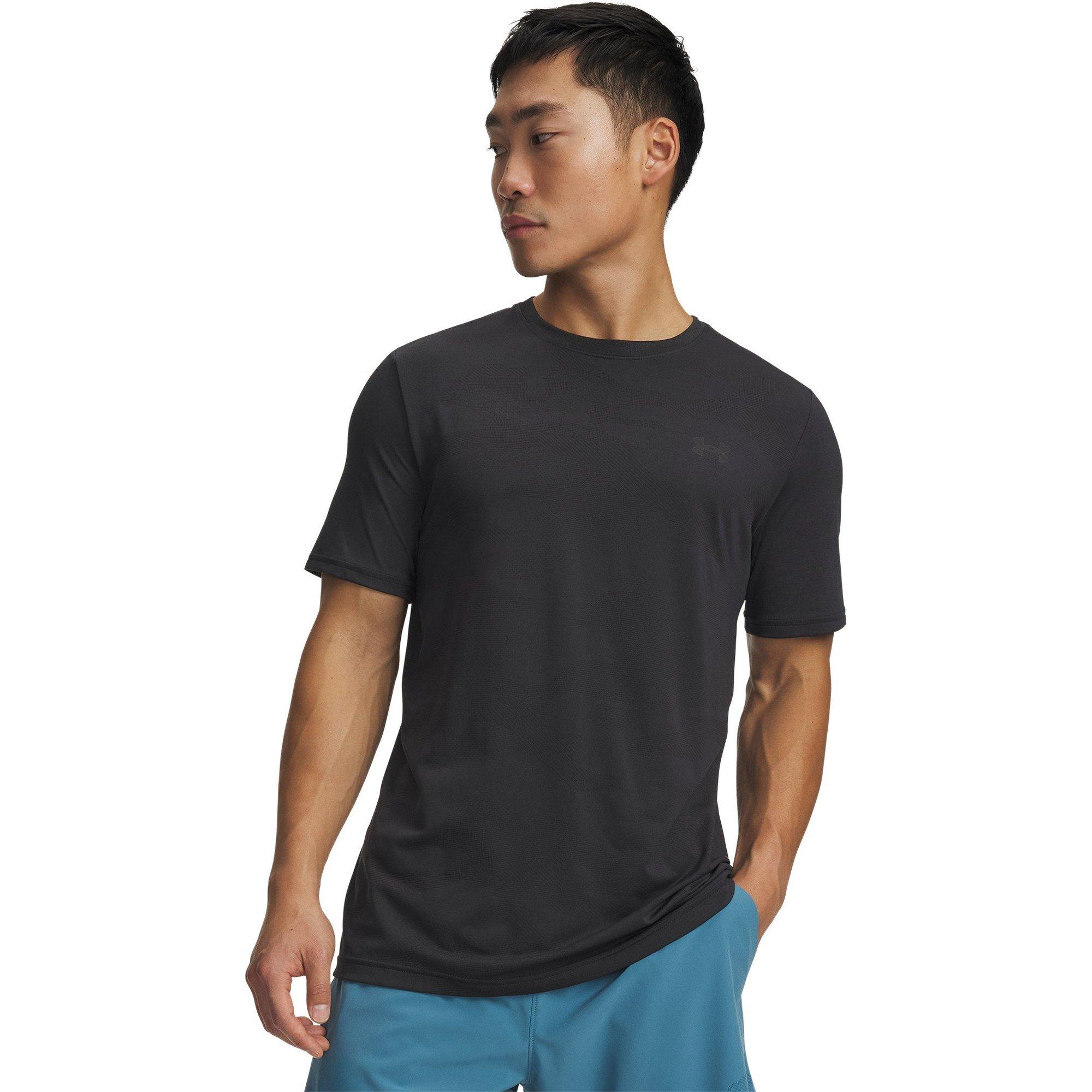 Under Armour Men's Seamless Camo Short Sleeve Performance Gym Top - Ultimate Black - M