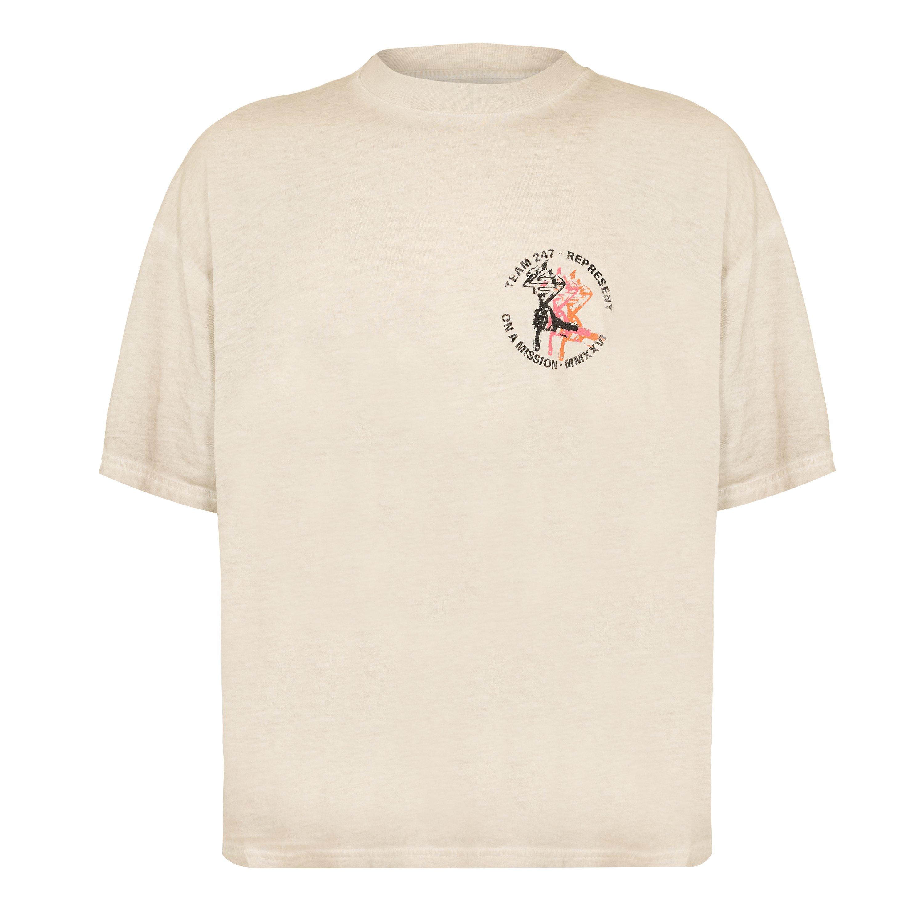 Represent 247 Men's Short Sleeve Performance Gym Top - Bleach Wash - S