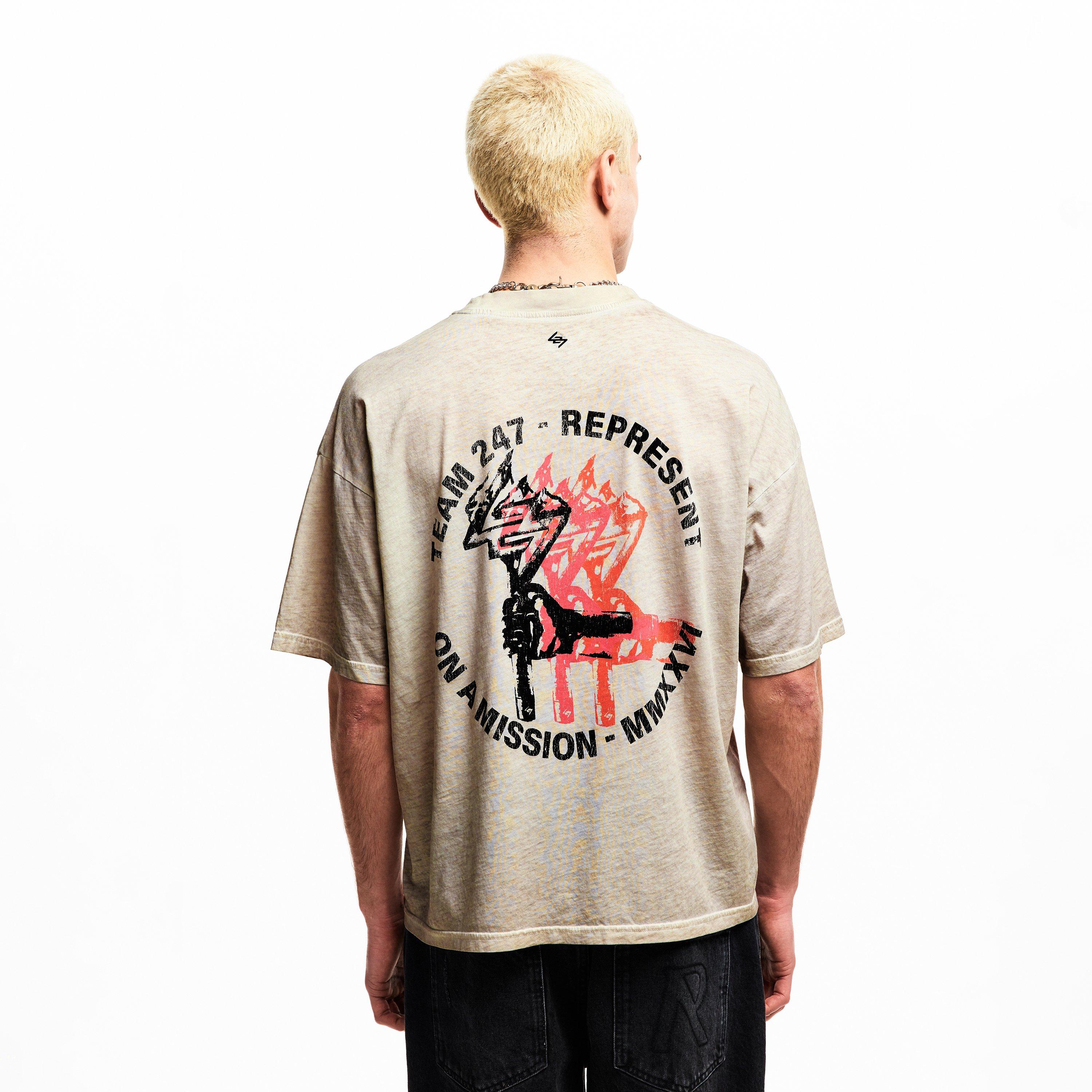 Bleach Wash - Represent 247 - Men's Short Sleeve Performance Gym Top - 4