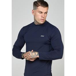 SikSilk Muscle Fit Long Sleeve Top Mens