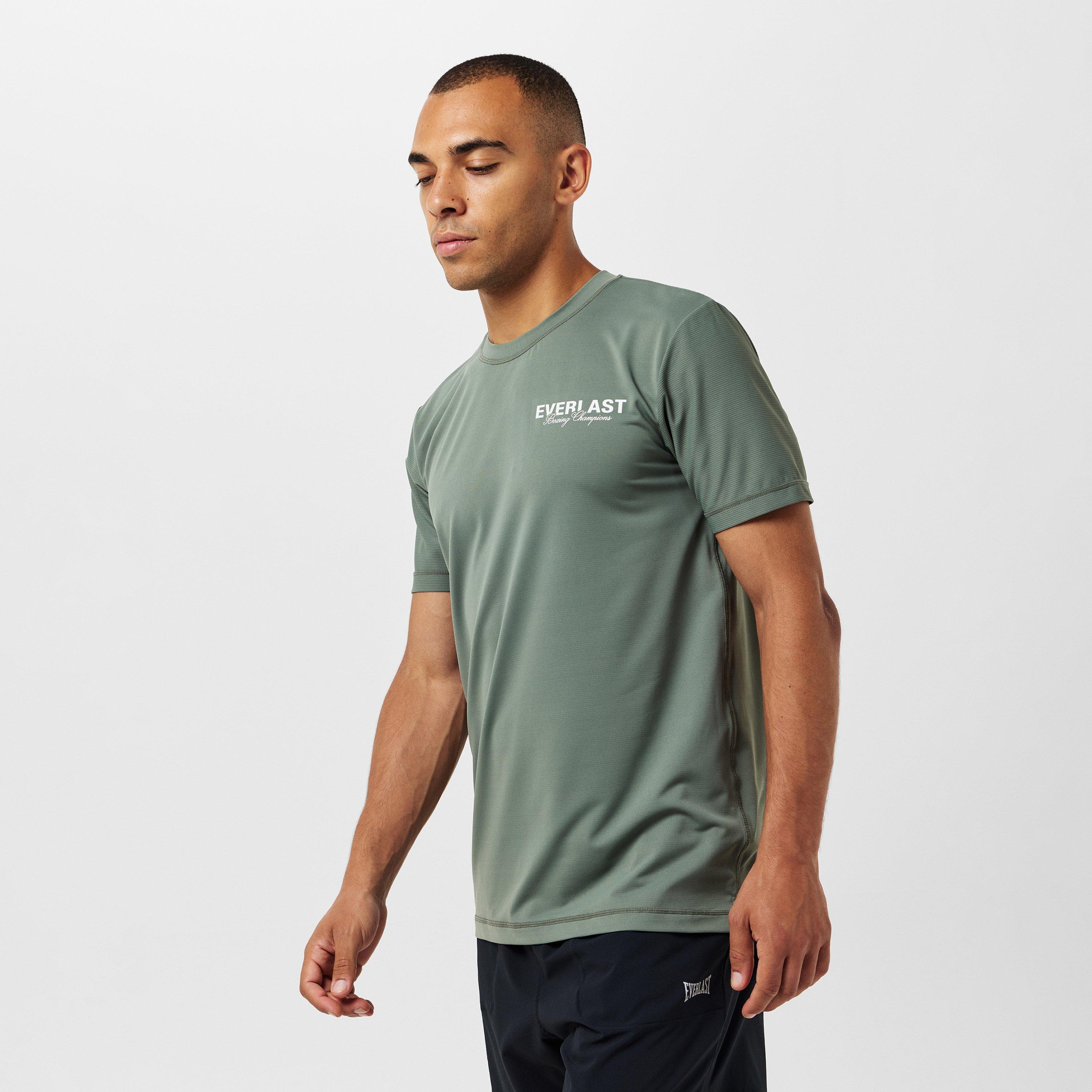 Khaki - Everlast - Stripe Poly T-Shirts Mens - 3