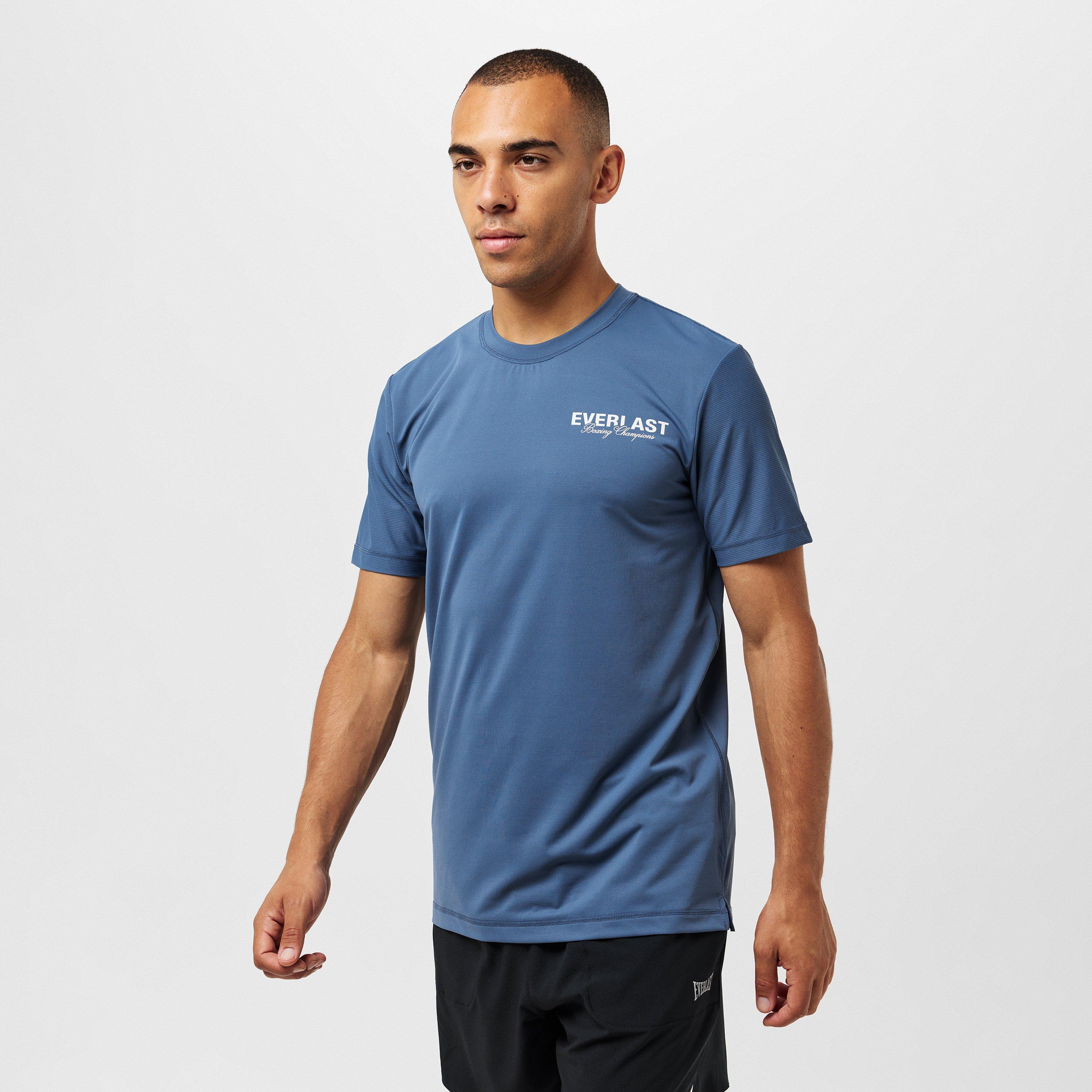 Blue - Everlast - Stripe Poly T-Shirts Mens - 3