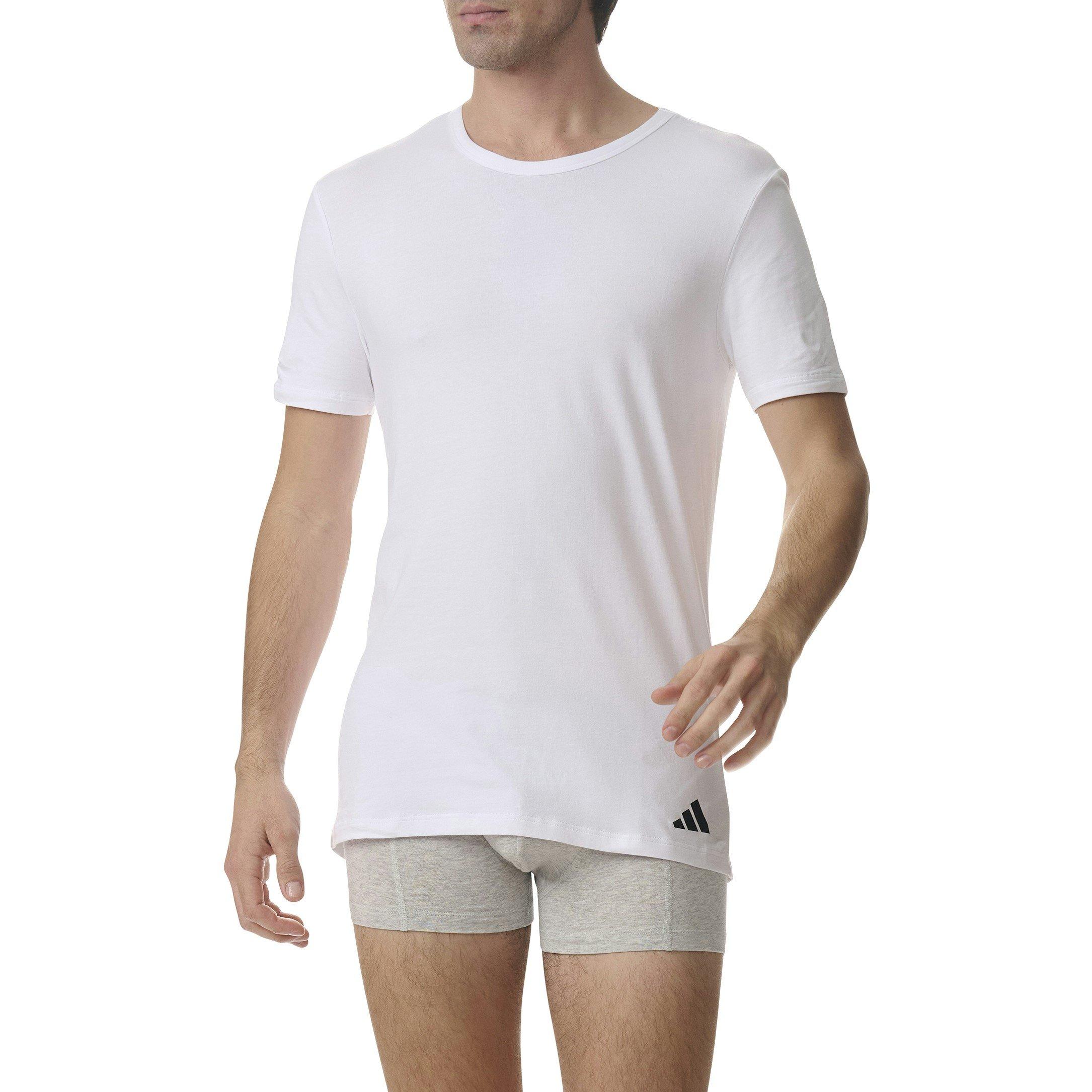 White - adidas - Mens Short Sleeve Performance 2 Pack Gym Top - 2