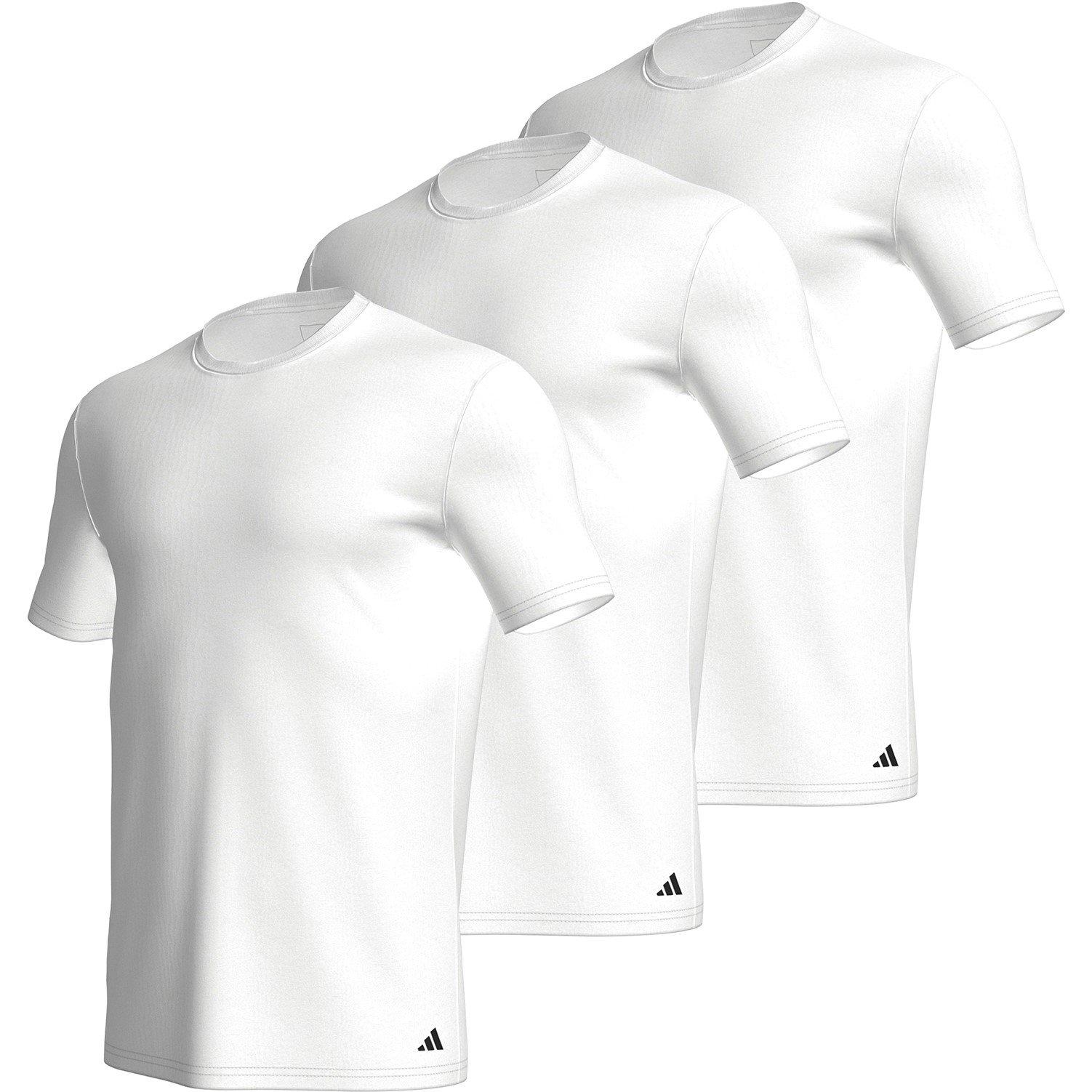 White - adidas - Mens Short Sleeve Performance 3 Pack Gym Top - 1