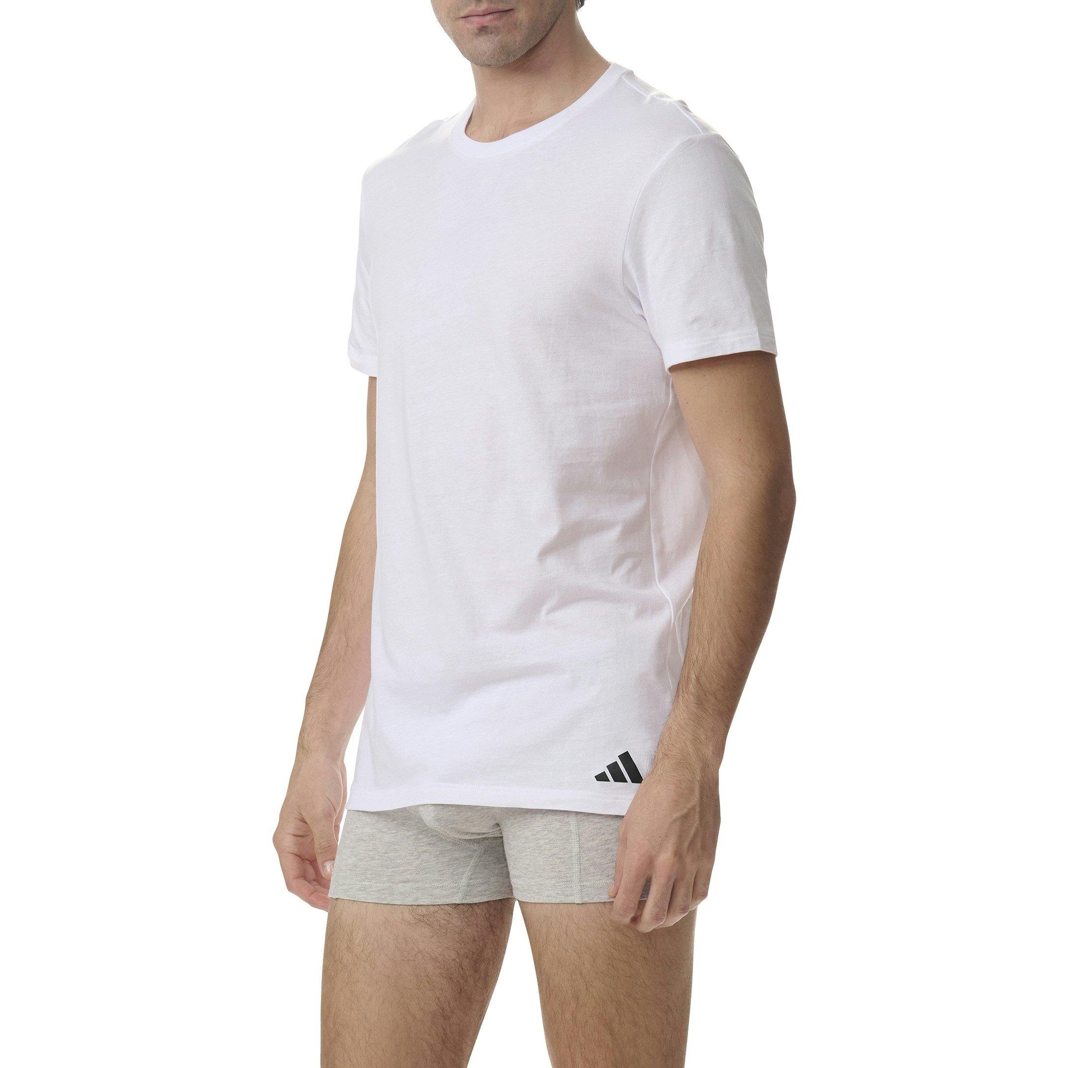 White - adidas - Mens Short Sleeve Performance 3 Pack Gym Top - 4