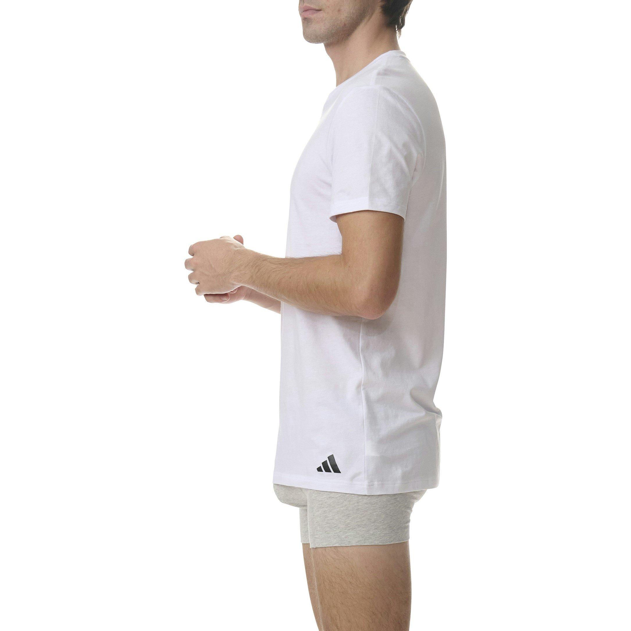 White - adidas - Mens Short Sleeve Performance 3 Pack Gym Top - 5