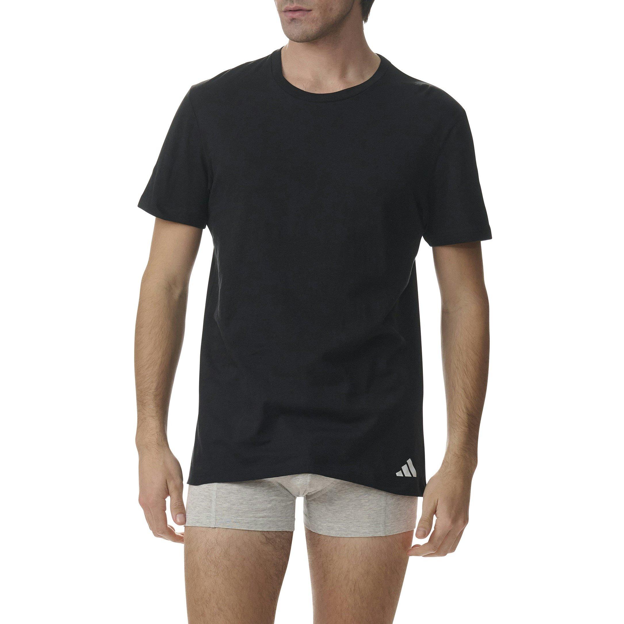 Black - adidas - Mens Short Sleeve Performance 3 Pack Gym Top - 2