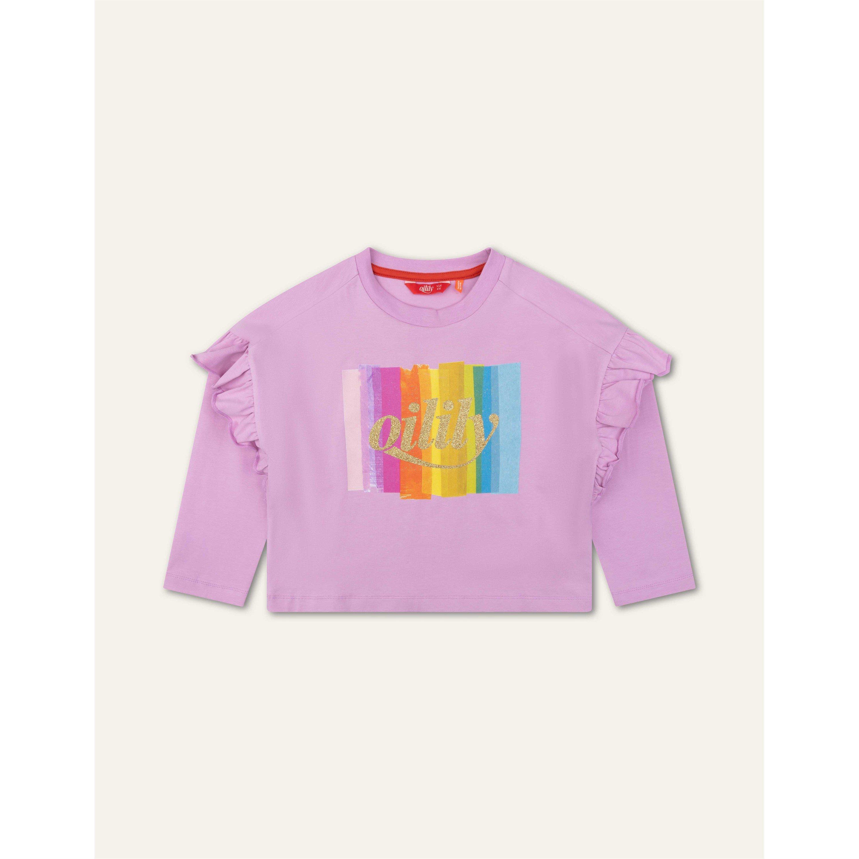 Lilac - Oilily - Kids' Rainbow Frill Long-Sleeve T-Shirt - 1