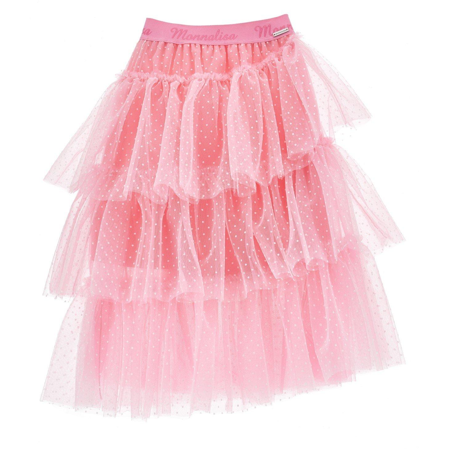 Pink 9501 - Monnalisa - Kids' MonLisa Tulle Midi Skirt - 1