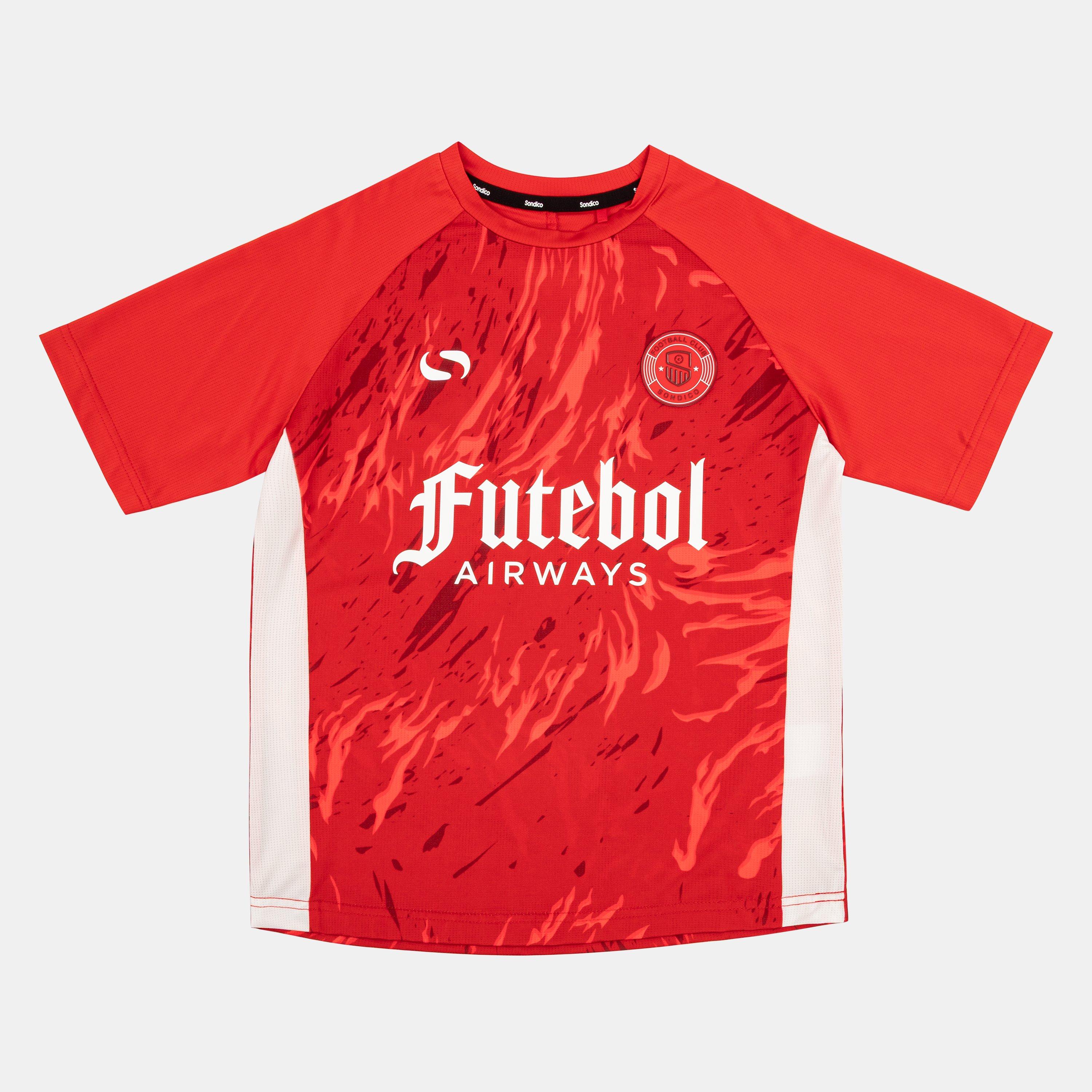Sondico Boys Team Jersey Junior - Red - 7-8 (S)