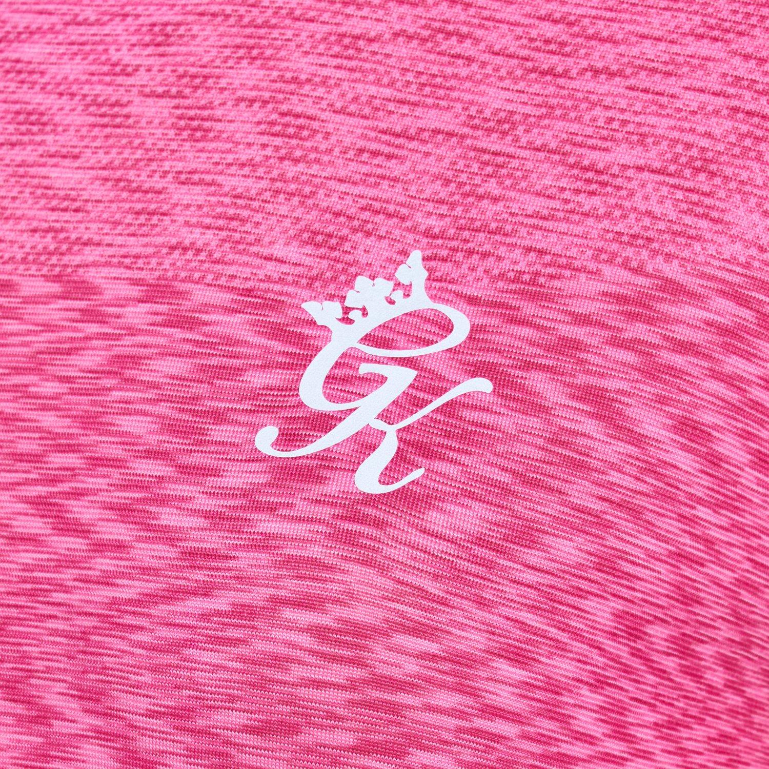 Hot Pink - Gym King - Mens Energy Short-Sleeve Performance Gym Top - 7