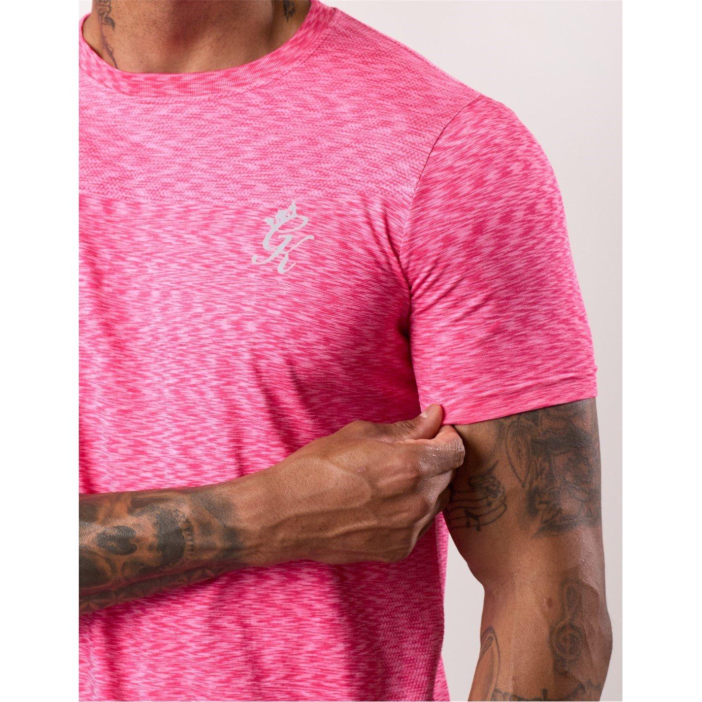 Hot Pink - Gym King - Mens Energy Short-Sleeve Performance Gym Top - 3